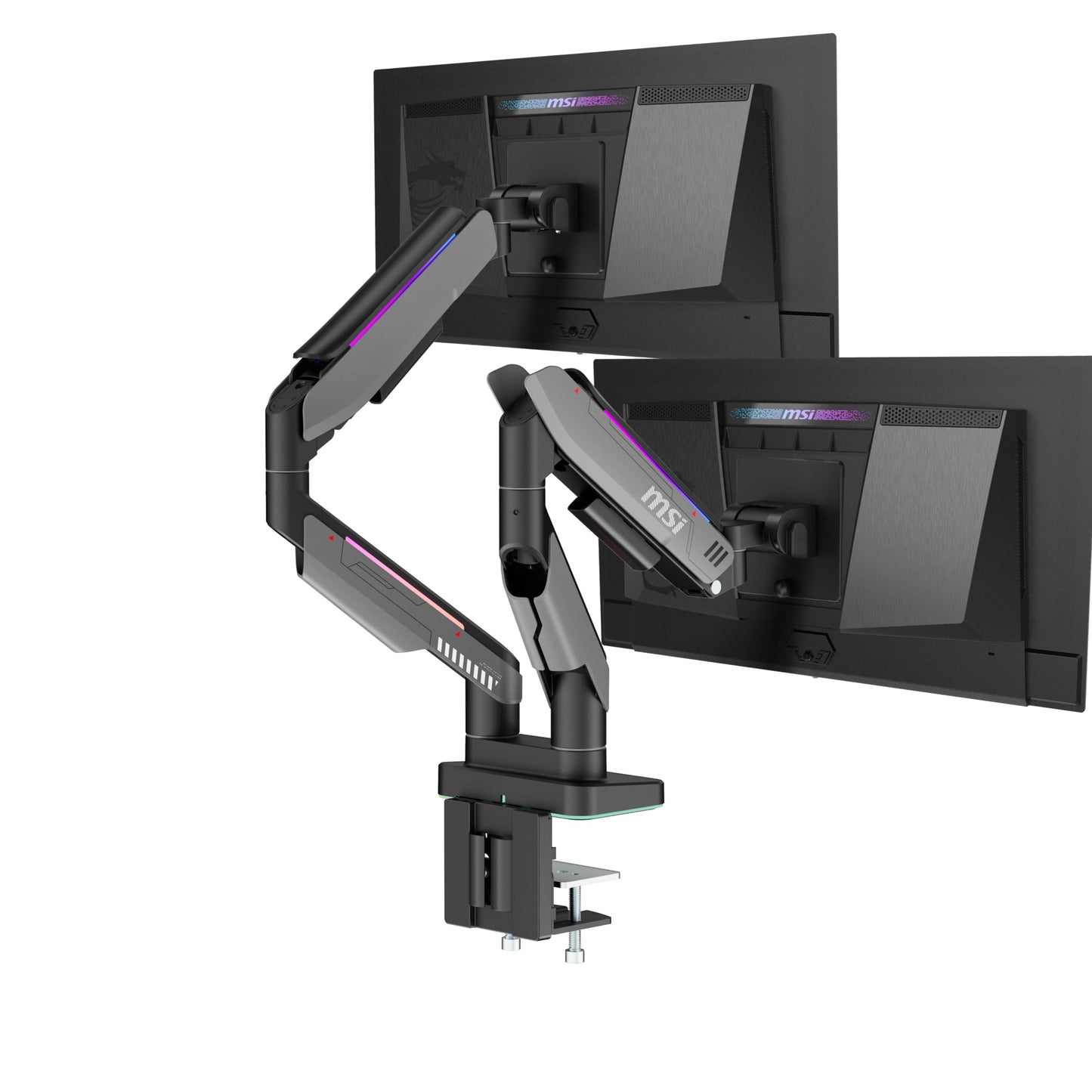 Brazos de Soporte MSI MPG Doble RGB Alta Calidad Negro Montaje Ajustable para Monitor