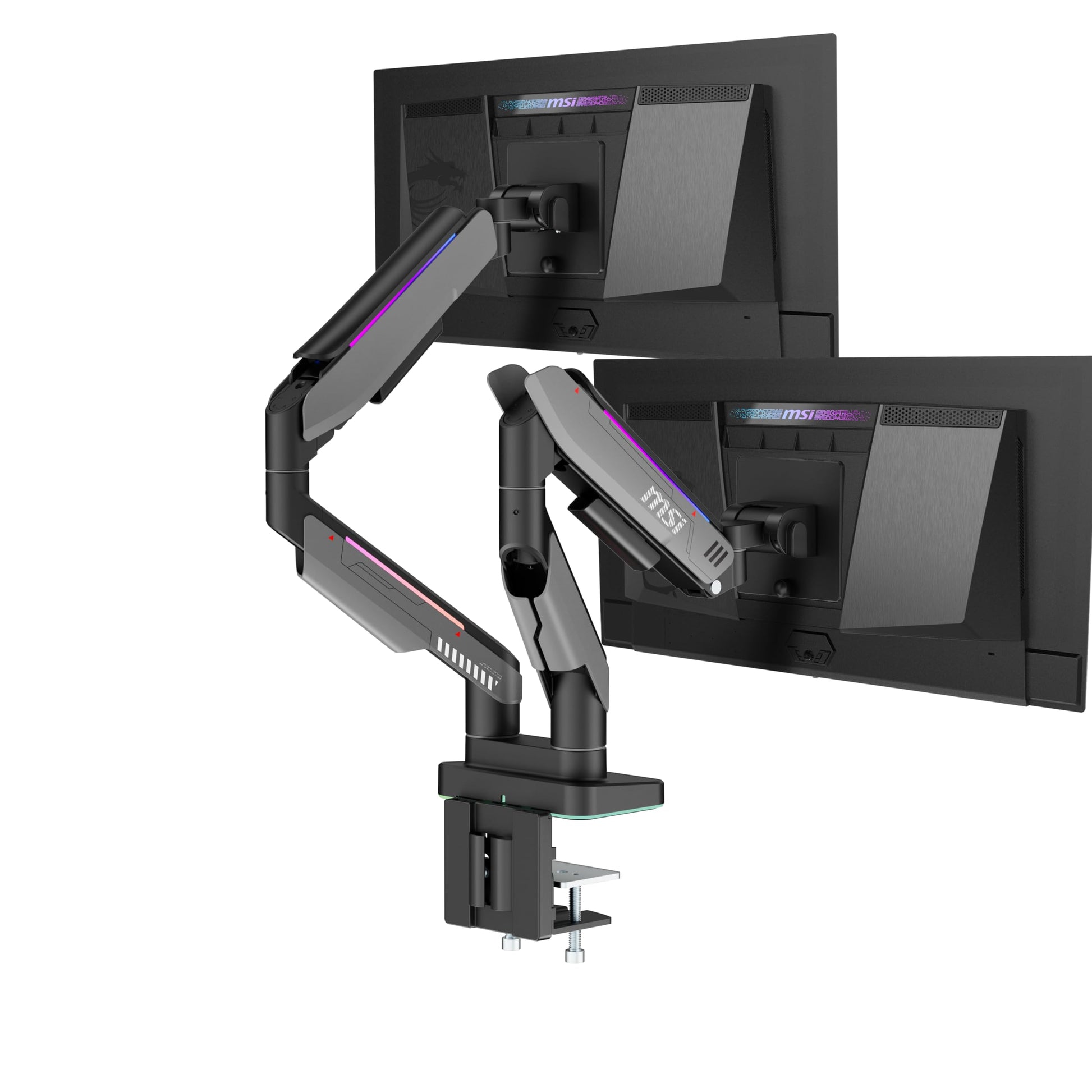 Brazos de Soporte MSI MPG Doble RGB Alta Calidad Negro Montaje Ajustable para Monitor