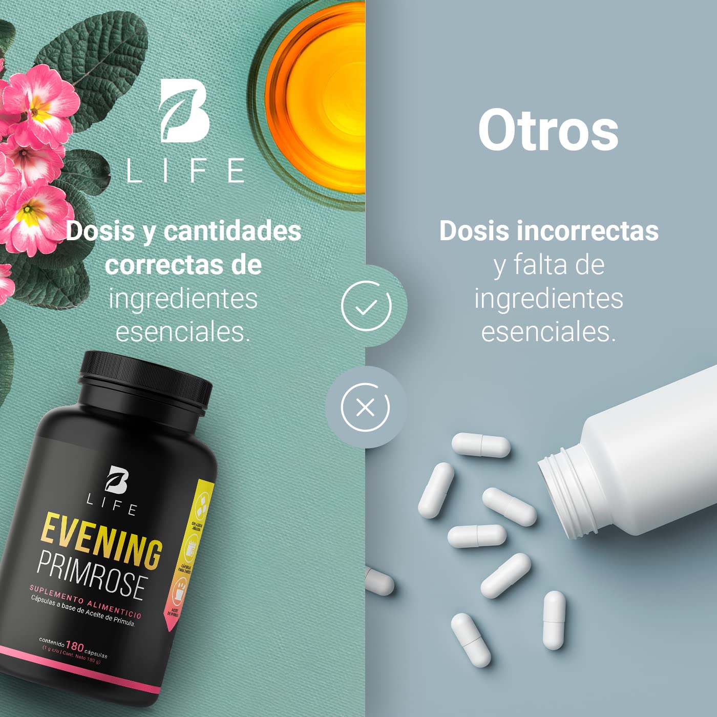 Aceite de Prímula B Life 1000mg 180 Cápsulas Blandas