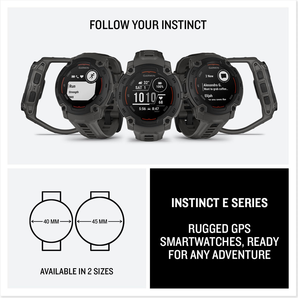 Reloj Garmin Instinct E 45 mm Negro