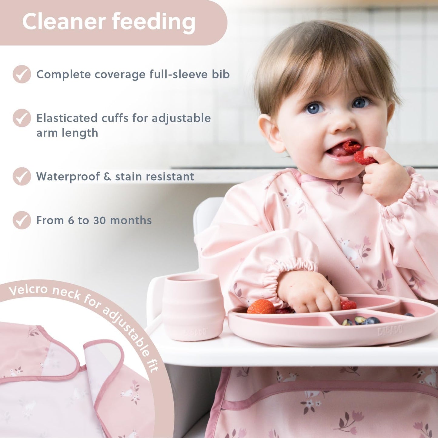 BIBaDO - Juego de baberos de silicona para bebés y niños pequeños, baberos suaves ajustables con bolsillo para recoger alimentos para bebés y niños (juego 1)
