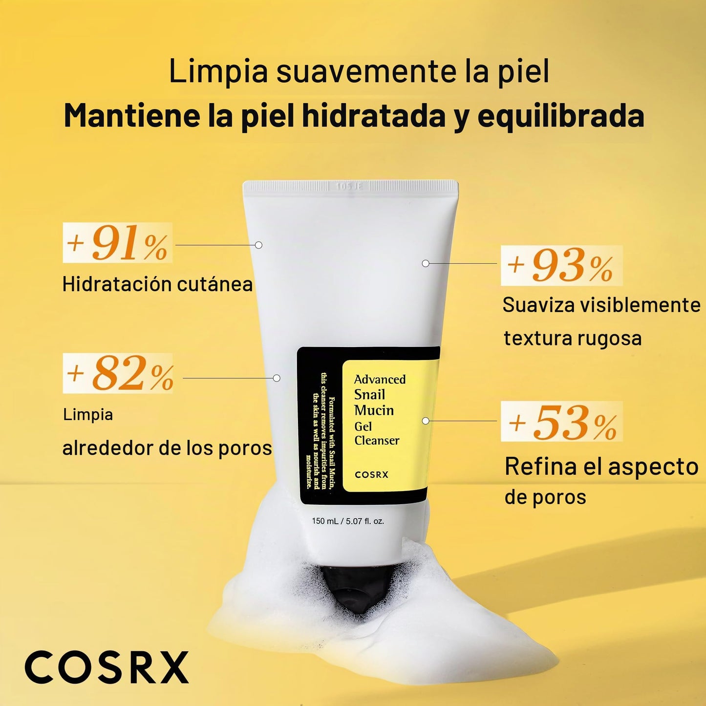 Advanced Snail Mucin Gel Cleanser by Cosrx for Unisex - 5.07 oz Cleanser