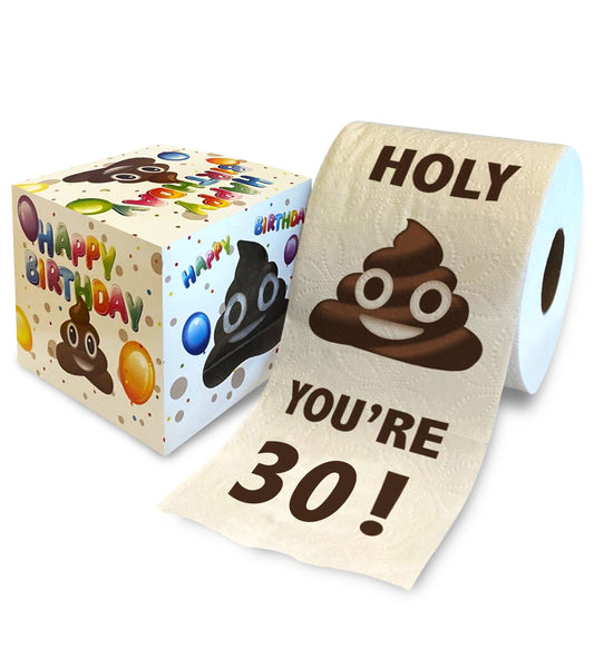 Papel Higiénico Impreso TP Happy para Regalo Divertido de Broma de Cumpleaños 30 Años