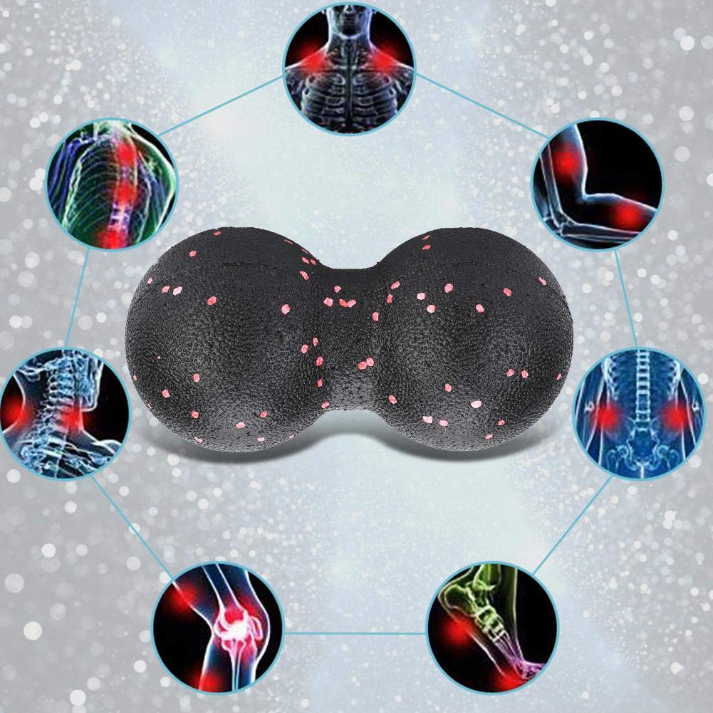 Pelota Masaje Miofascial Doble EPP Negra Terapia Muscular Pilates Yoga 16x8cm