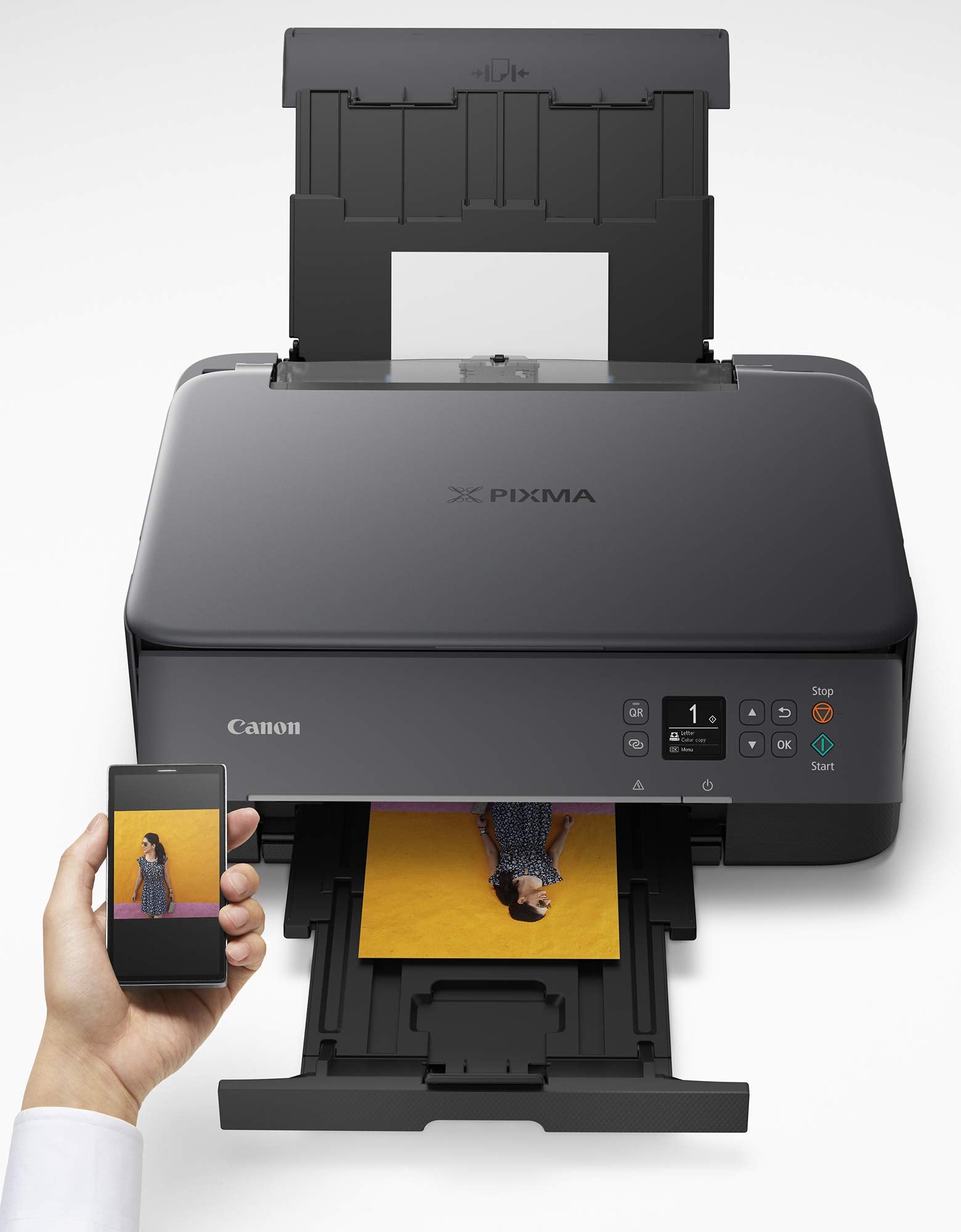 Canon TS5320 Impresora inalámbrica Todo en uno, escáner, copiadora con AirPrint, Negro, Amazon Dash Replenishment Ready
