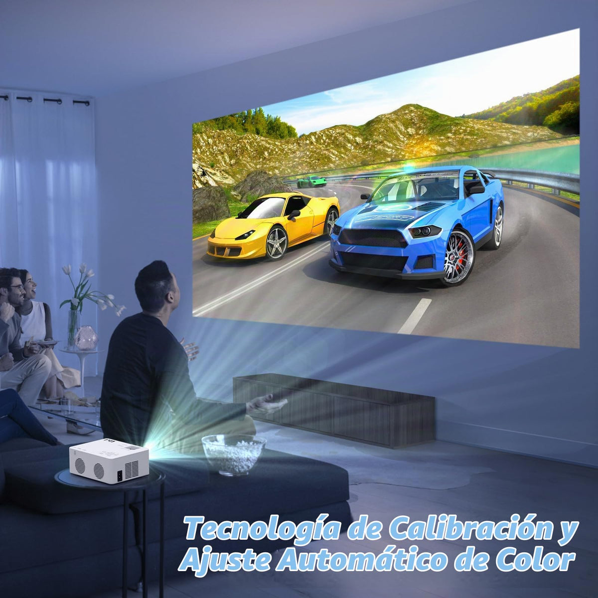 Mini Proyector Portátil TMY Beige Mejorado Full HD 1080P Compatible con Smartphone y TV Stick