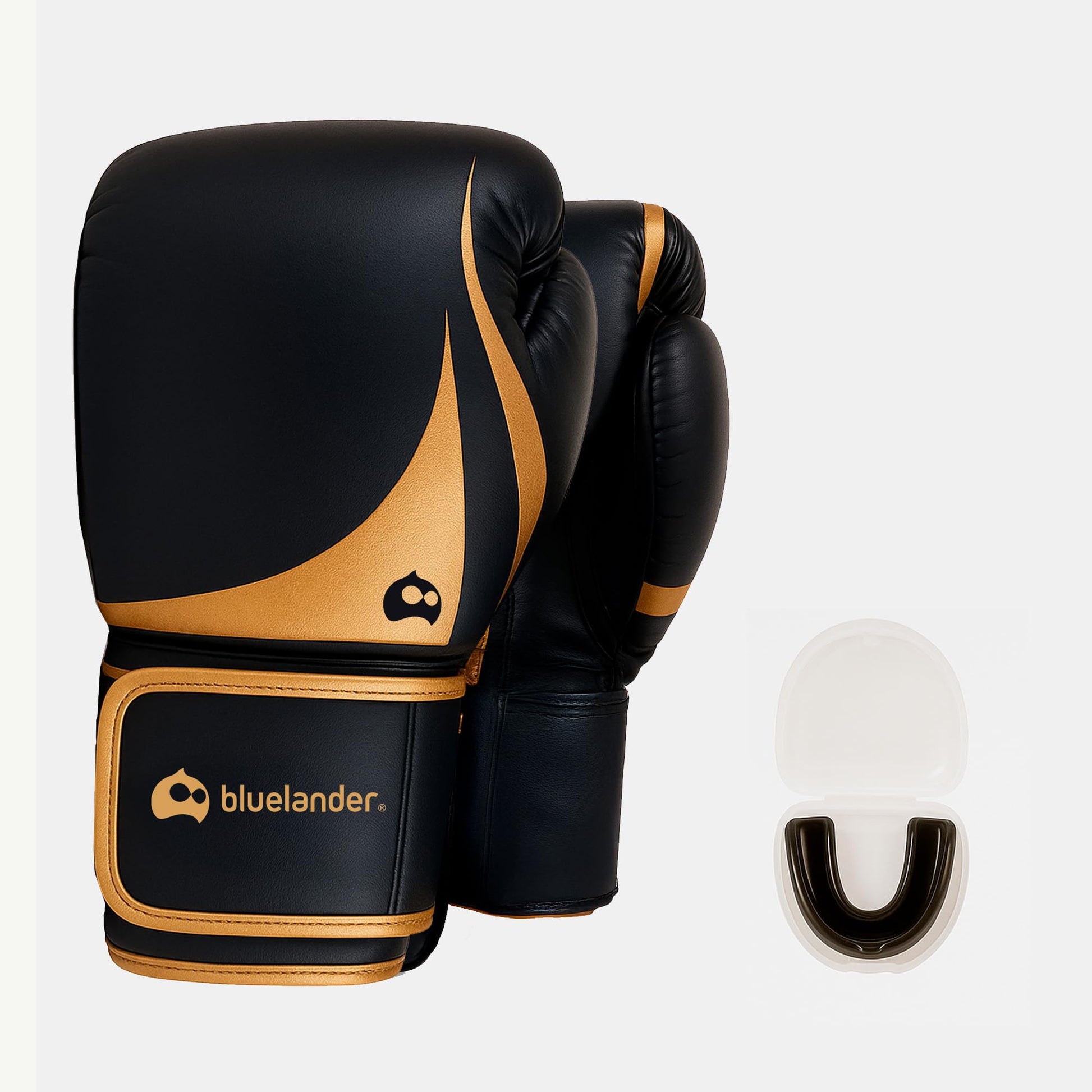 Bluelander Guantes de Boxeo 14 Oz, Guantes de Entrenamiento, para Hombres y Mujeres, con Protector Bucal, Absorción de Impactos y Correa de Velcro, Ideales para Kickboxing y MMA