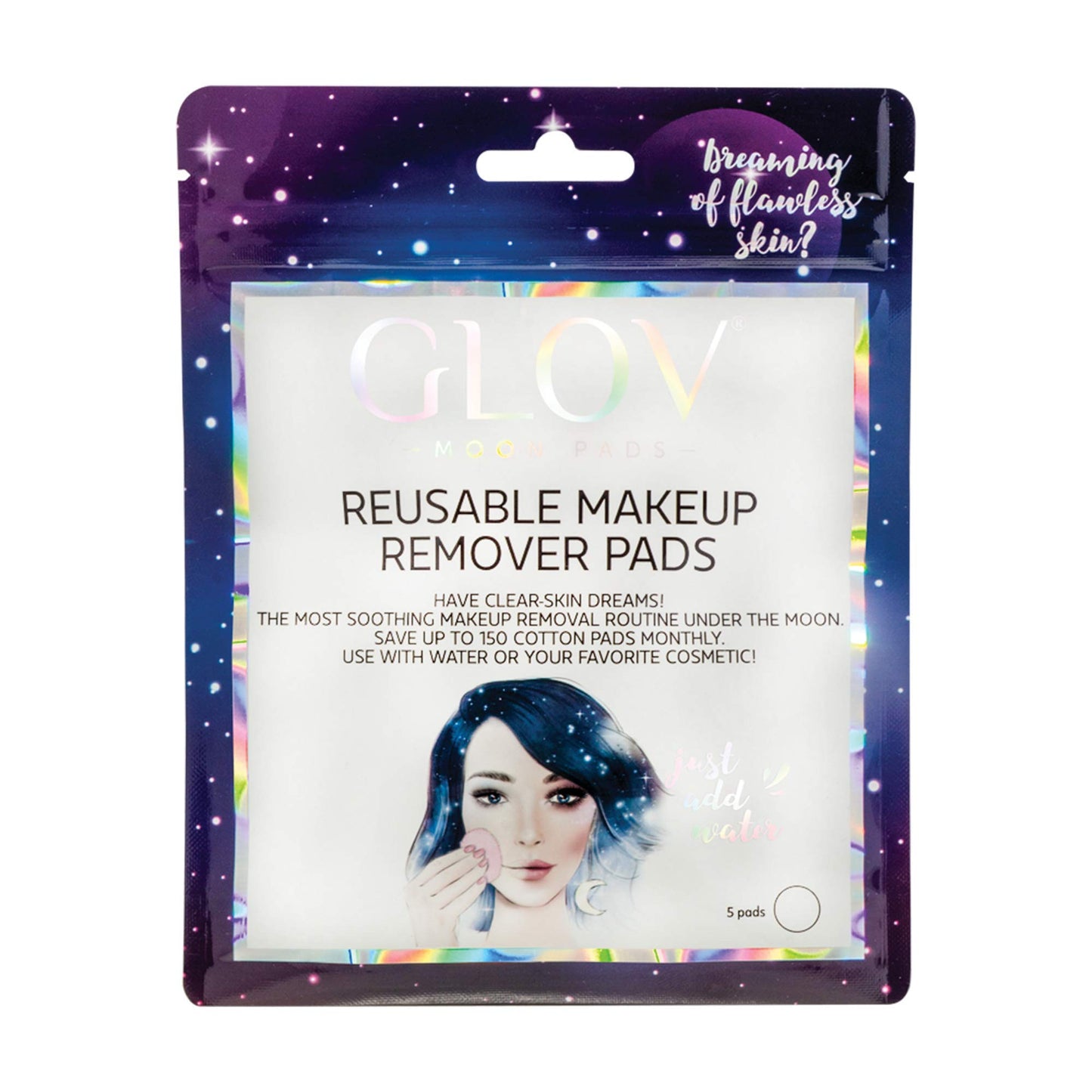 GLOV Moon Pads - almohadillas desmaquillantes reutilizables, solo con agua, para todo tipo de piel