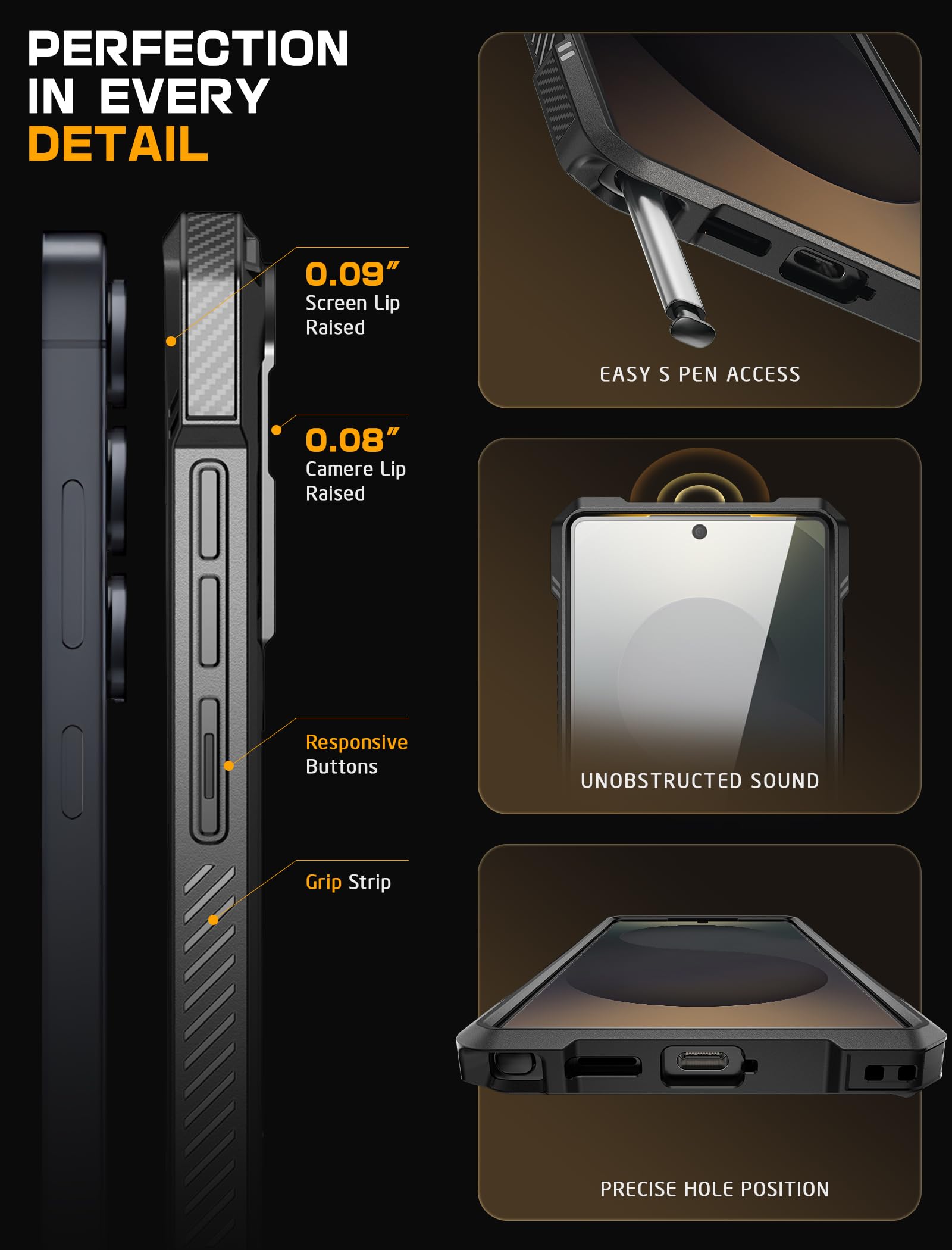 Funda Resistente SUPCASE Negro UBGrip con Soporte Kickstand para Samsung Galaxy S25 Ultra