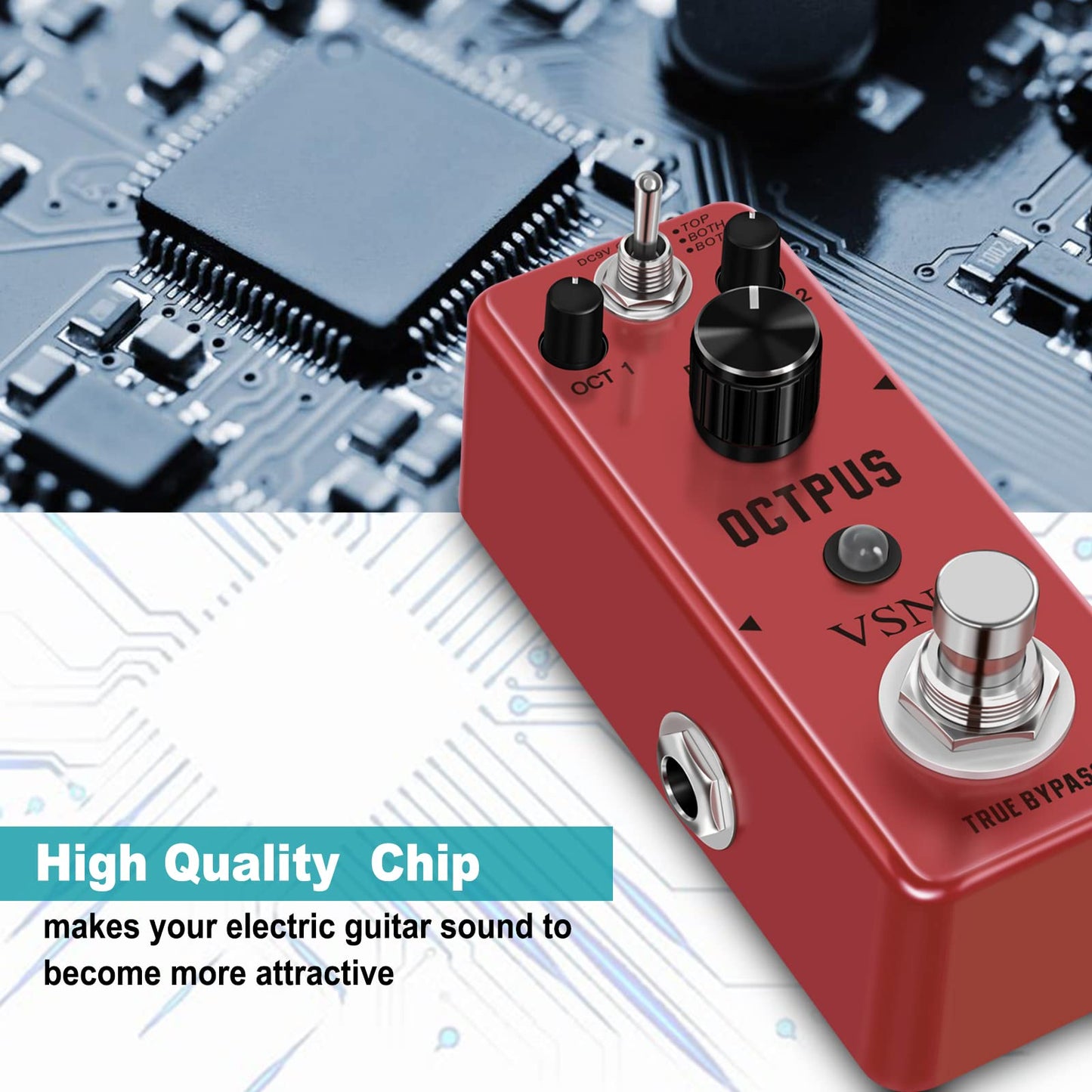 VSN Guitar Octave Pedal For Electric Guitar Precise Polyphonic Octave Effects Generator Octpus Guitar Pedals True Bypass Mini Size …