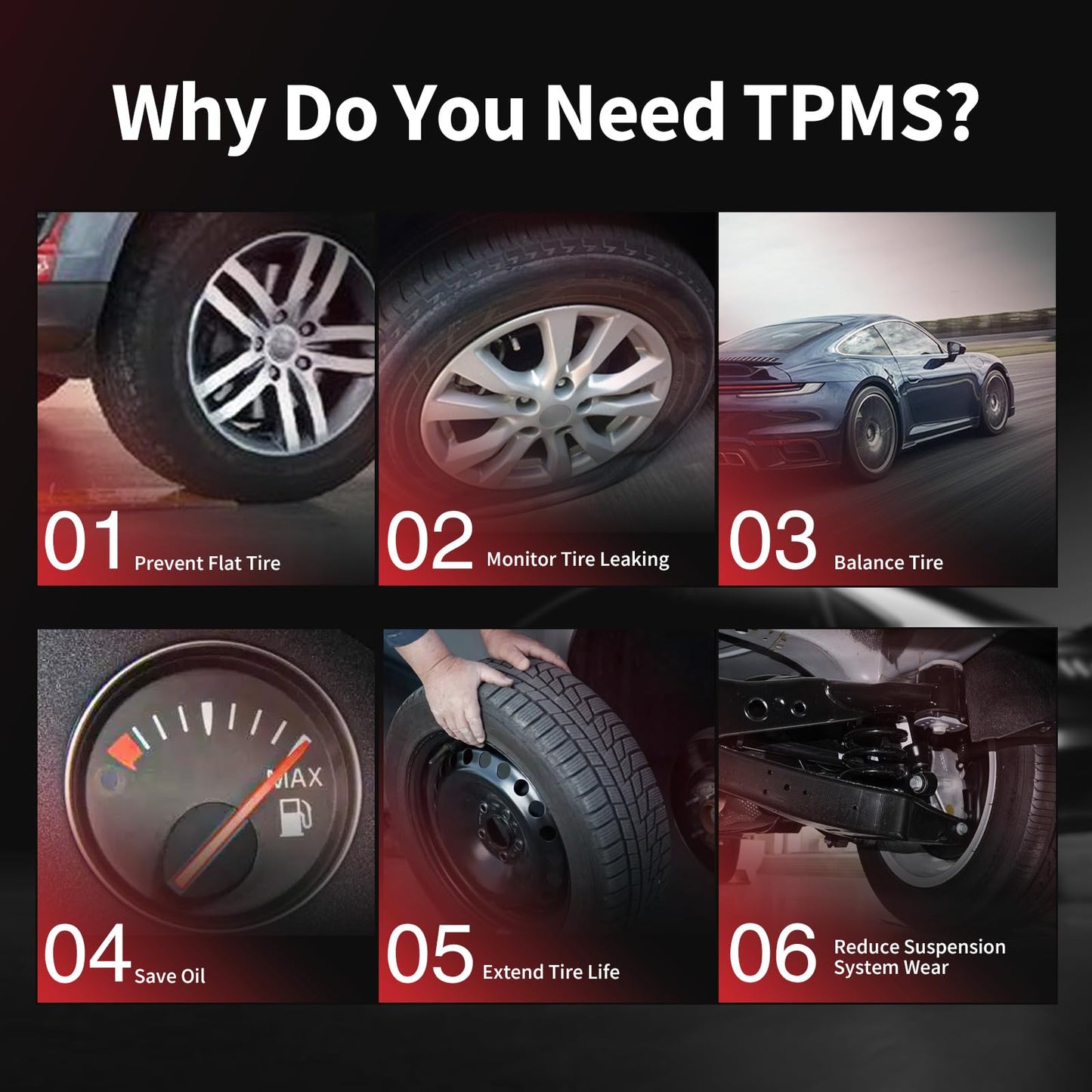 Sensor TPMS Marsflex Negro apto para Ford Lincoln Mercury 315MHZ 4PCS