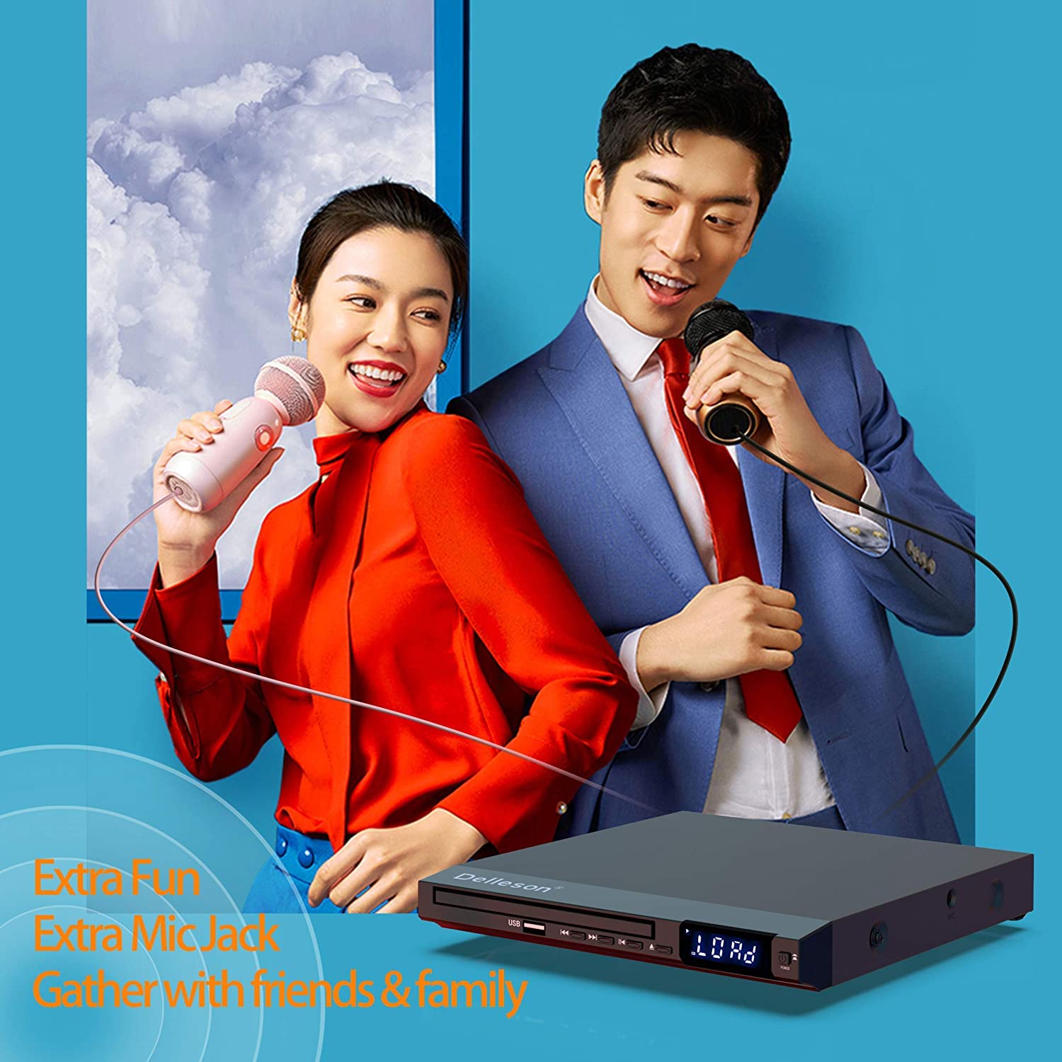 Reproductor de DVD Compacto All Region Free con Conector de Micrófono Negro y AV para TV