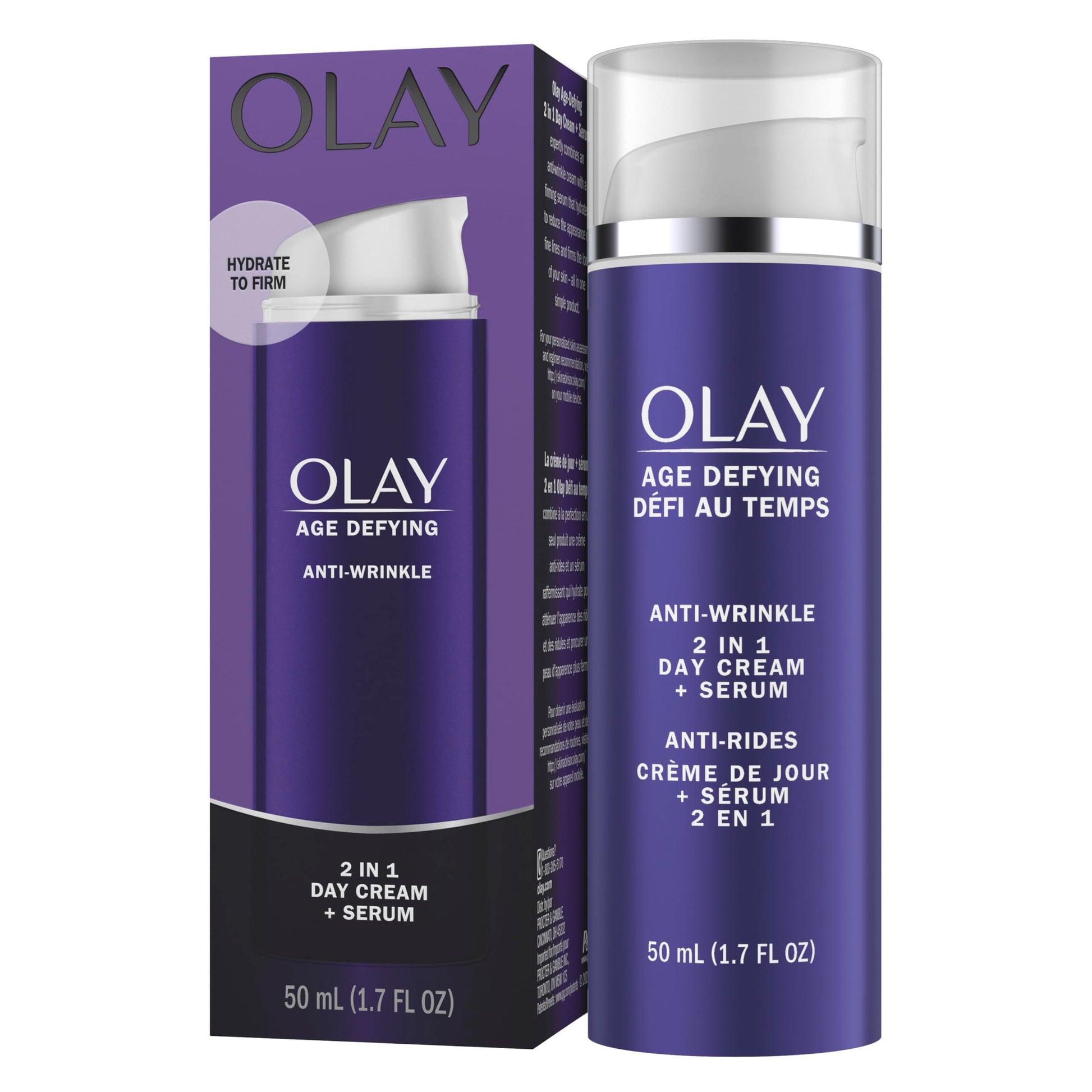 Olay Age Defying 2-In-1 Anti-Wrinkle Day Cream + Serum 1.7 Fl Oz