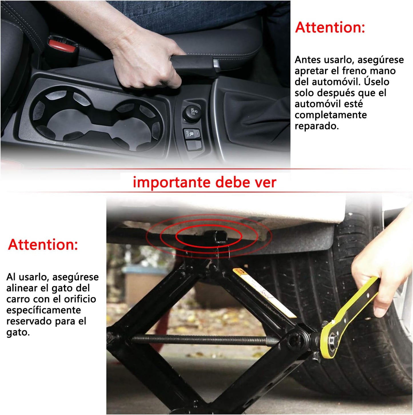 Gato de Tijera MORNWELL Negro con Mango de Carraca para Auto 1.5 Toneladas