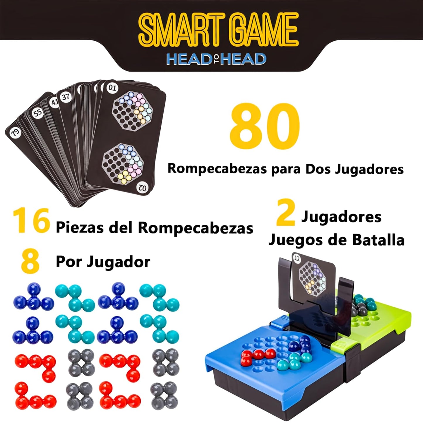 Juego de Mesa YOWNDSN Educativo Azul para Niño con Puzzle IQ 2D/3D portátil