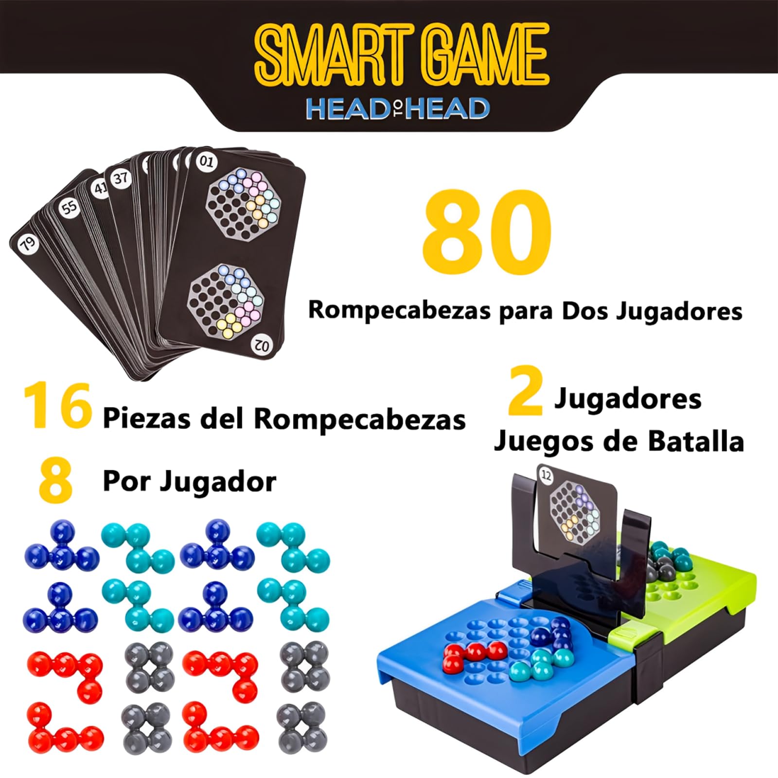 Juego de Mesa YOWNDSN Educativo Azul para Niño con Puzzle IQ 2D/3D portátil