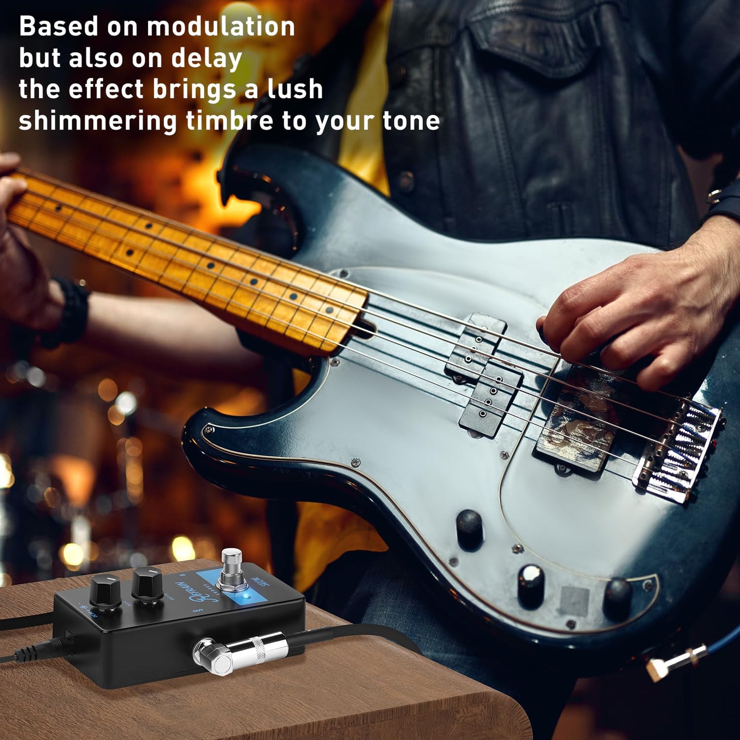 Pedal de Efecto Guitarra Eléctrica Satone S802 Cálido Clásico Acoustic Chorus Metal con True Bypass