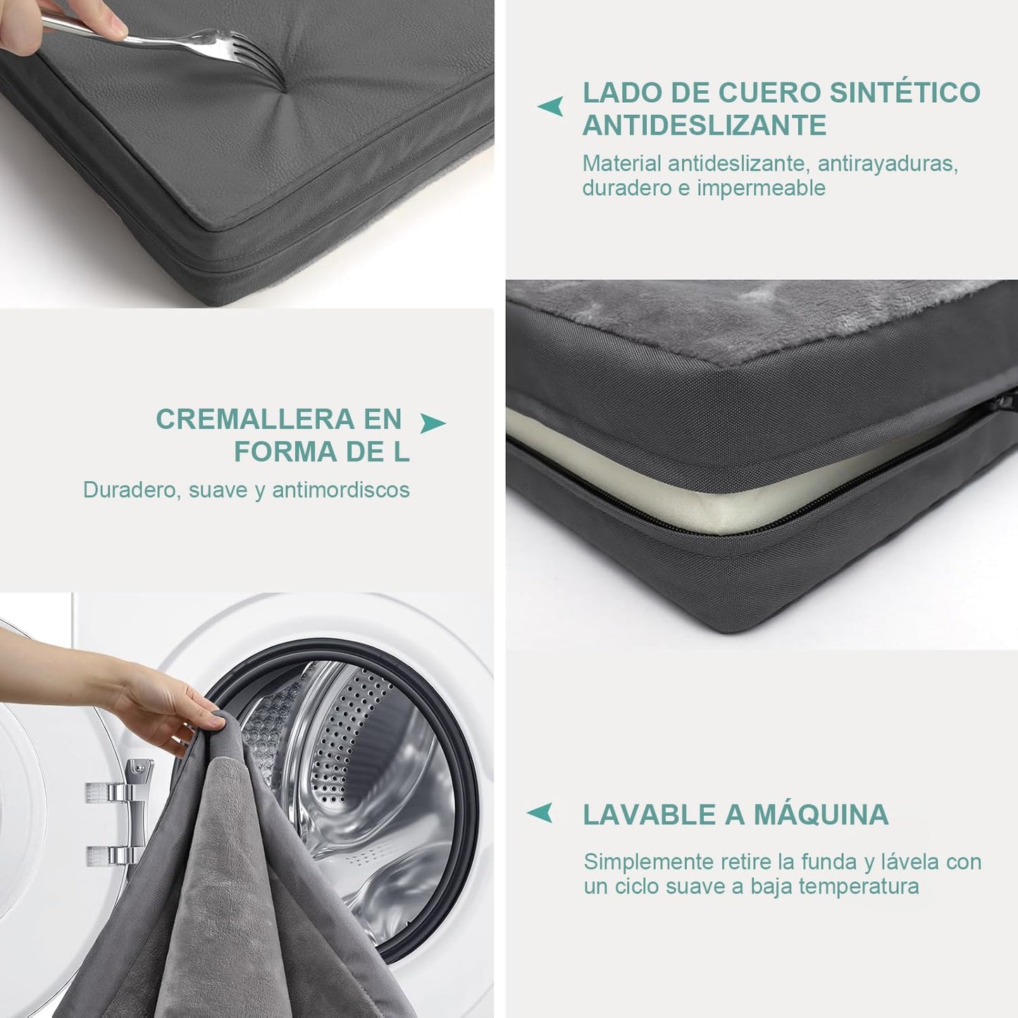 Cama Ortopédica Muja Grandes Doble Cara Inferior Antideslizante para Perro