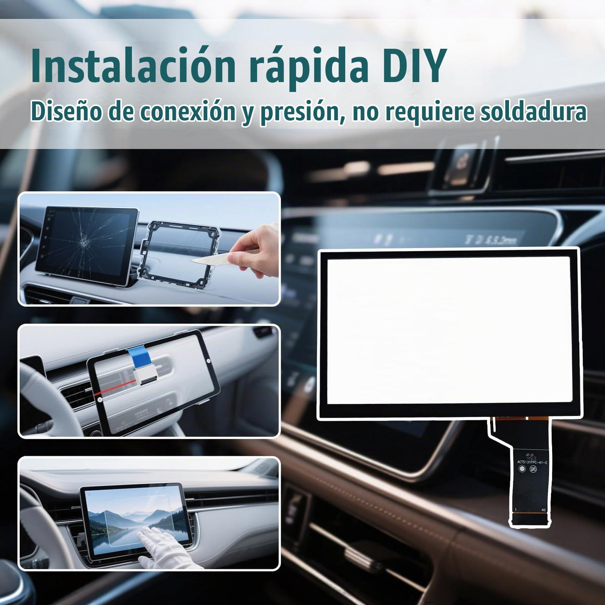 Digitalizador de Pantalla Táctil 6.5 Pulgadas Compatible con VW y Skoda