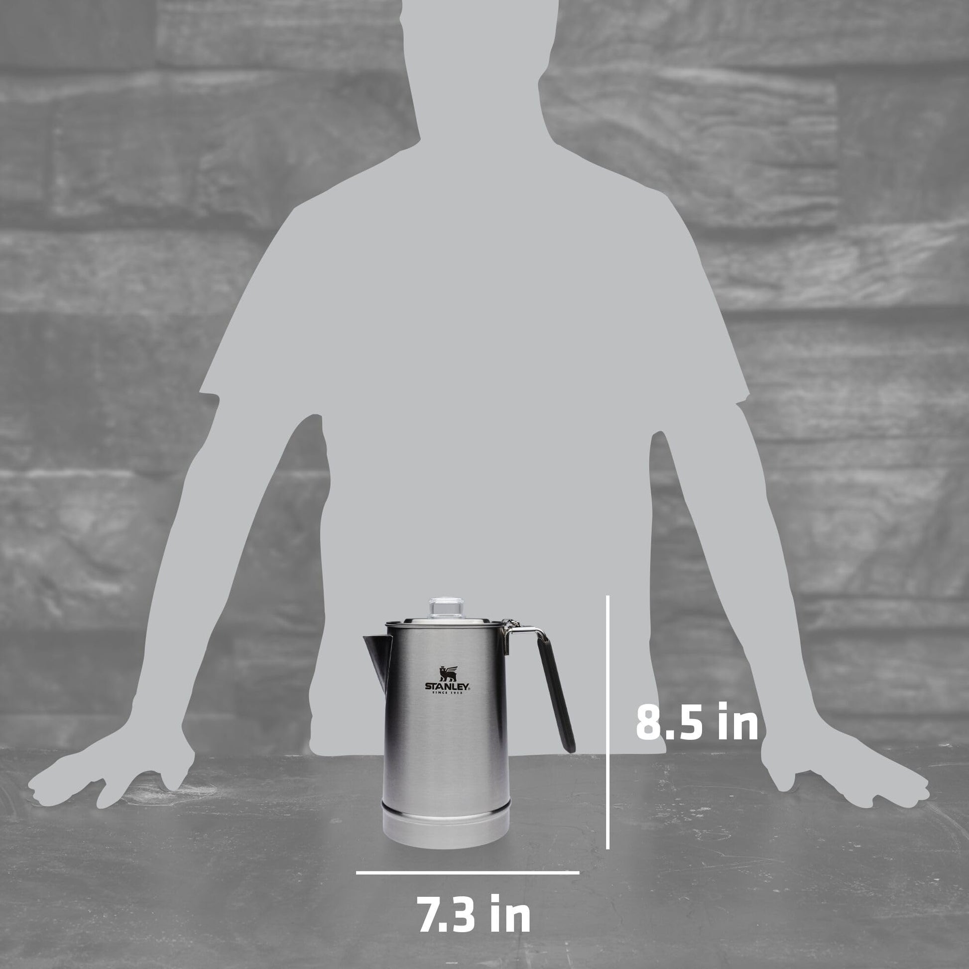 Cafetera Percoladora Stanley Acero Inoxidable 6 Tazas Utensilios de Camping y Senderismo