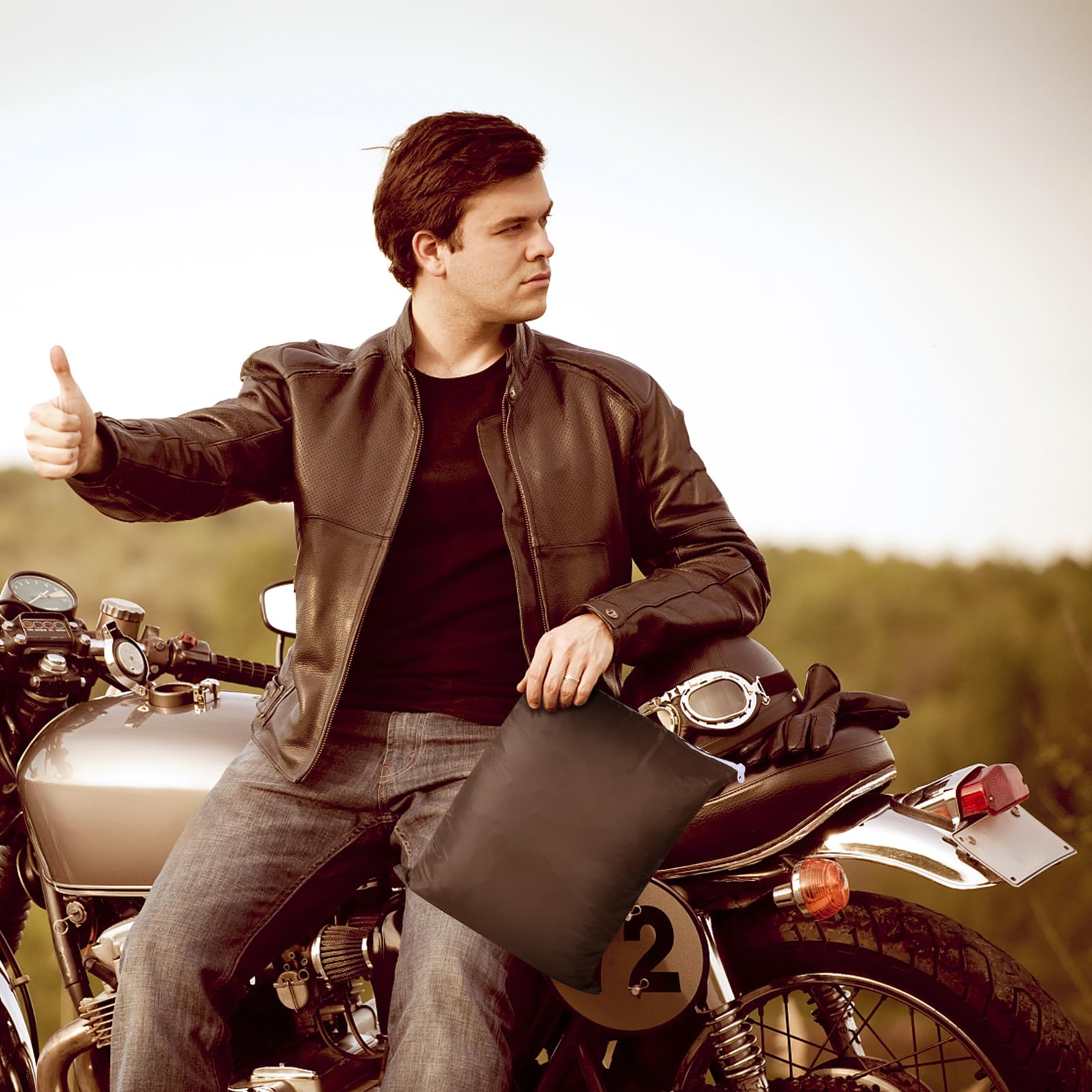 Funda para Moto Cubierta de Motocicleta de Protección Exterior Impermeable Duradera para Motocicletas como Honda, Yamaha, Suzuki, Harley y más (XXXL Negro)
