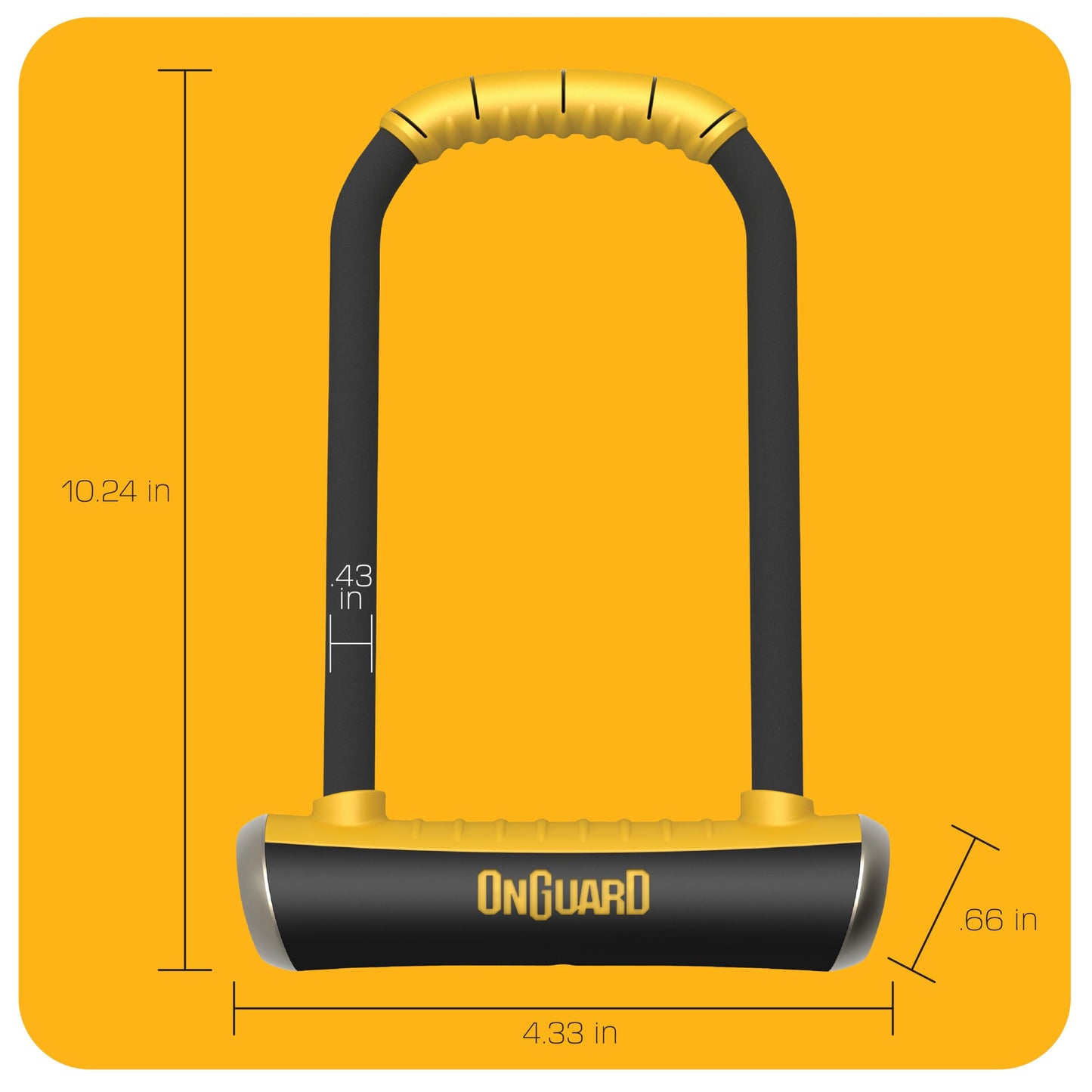 OnGuard 8000 Brute Candado en u de 4.4" x 10.2" (11 cm x 26 cm).