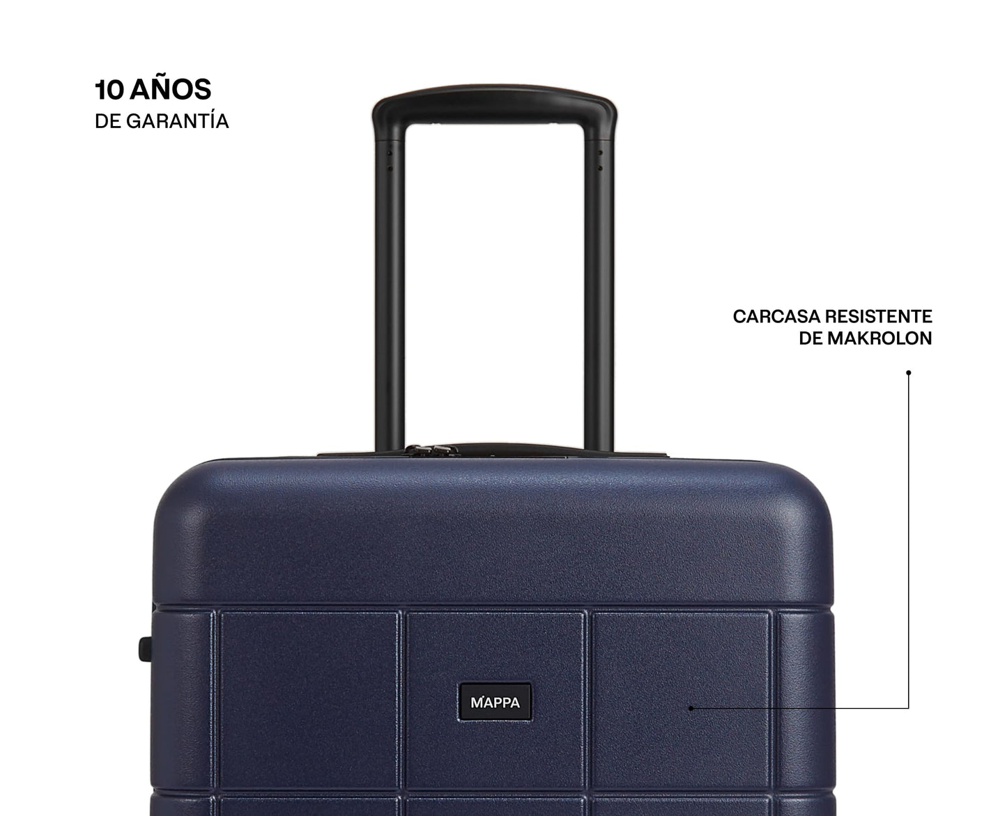 Mappa Original - Maleta de Viaje Rígida Garantía 10 Años 100% Makrolon Alemán, Ruedas Giratorias 360 de Tecnología Hinomoto, Candado TSA, Pad de Compresión, Maleta de 24 pulgadas, Color Azul