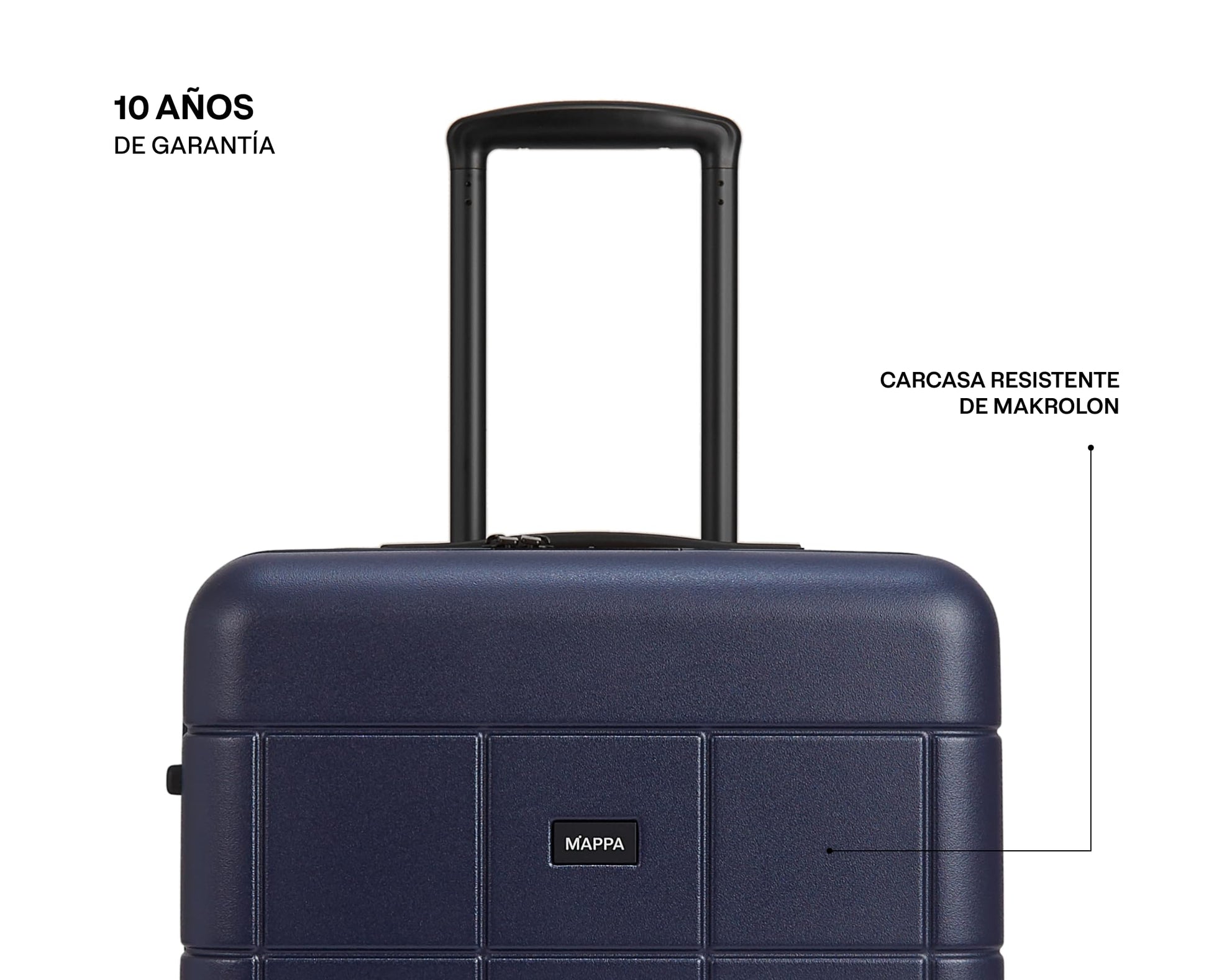 Mappa Original - Maleta de Viaje Rígida Garantía 10 Años 100% Makrolon Alemán, Ruedas Giratorias 360 de Tecnología Hinomoto, Candado TSA, Pad de Compresión, Maleta de 24 pulgadas, Color Azul