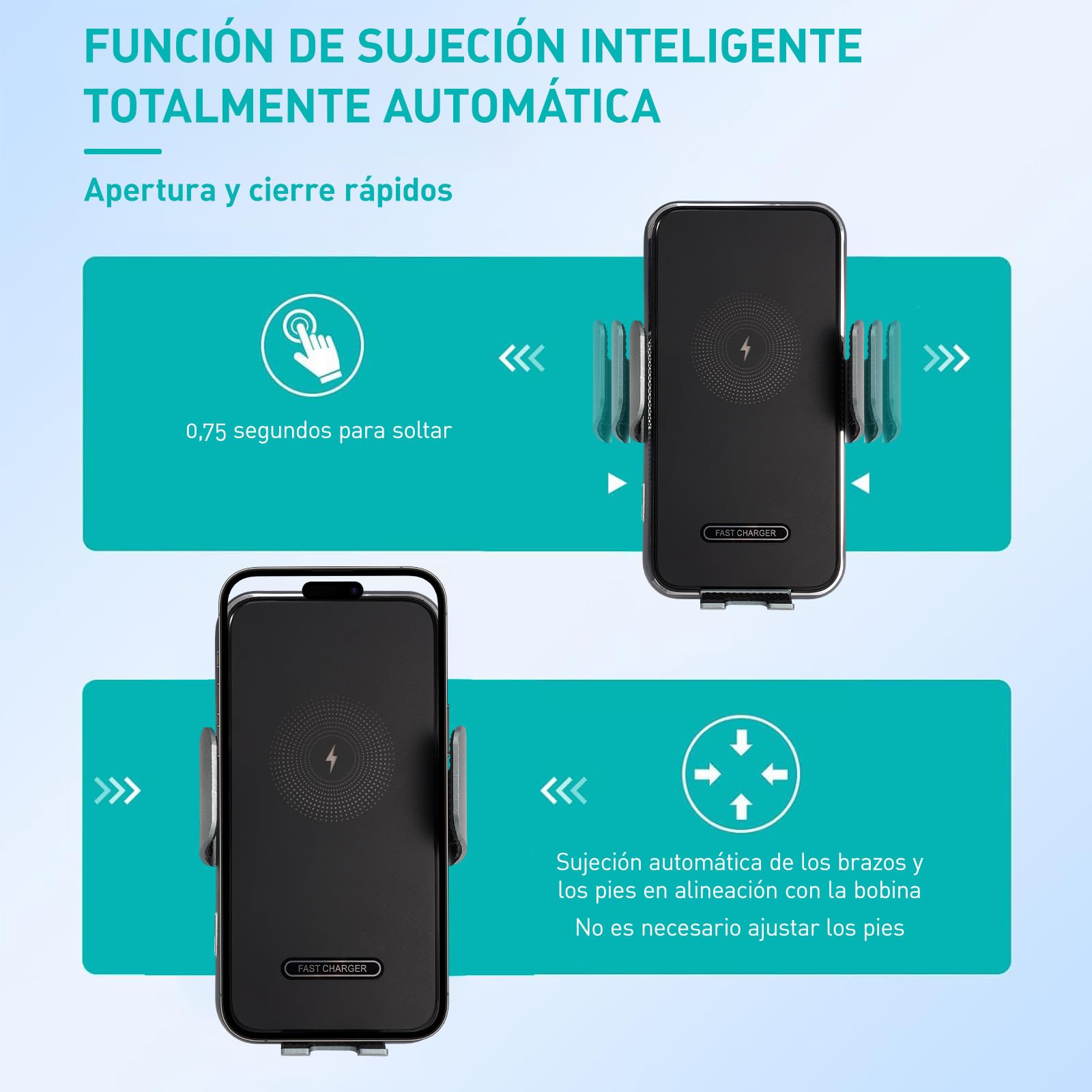 ECYWE Cargador de Coche Inalámbrico，Soporte de teléfono para Coche, Cell Phone Holder, Car Cell Phone Holder, Air Vent Cell Phone Holder, Stable and Not Fall Off.