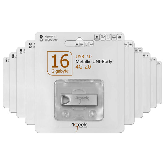 Kit de Memorias USB 16GB PSA Computo y Papelería Plata Ideal para Transferencia de Fotos y Documentos