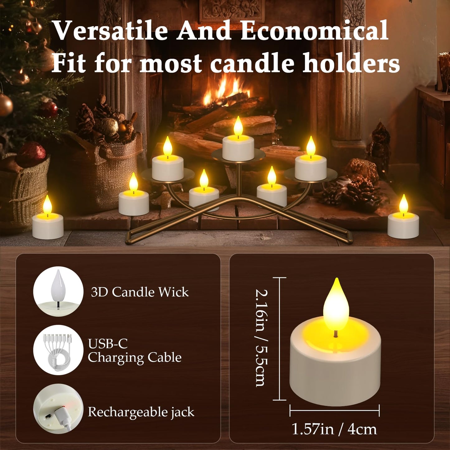 Velas Recargables Yme Blancas con Control Remoto para Decoración del Hogar