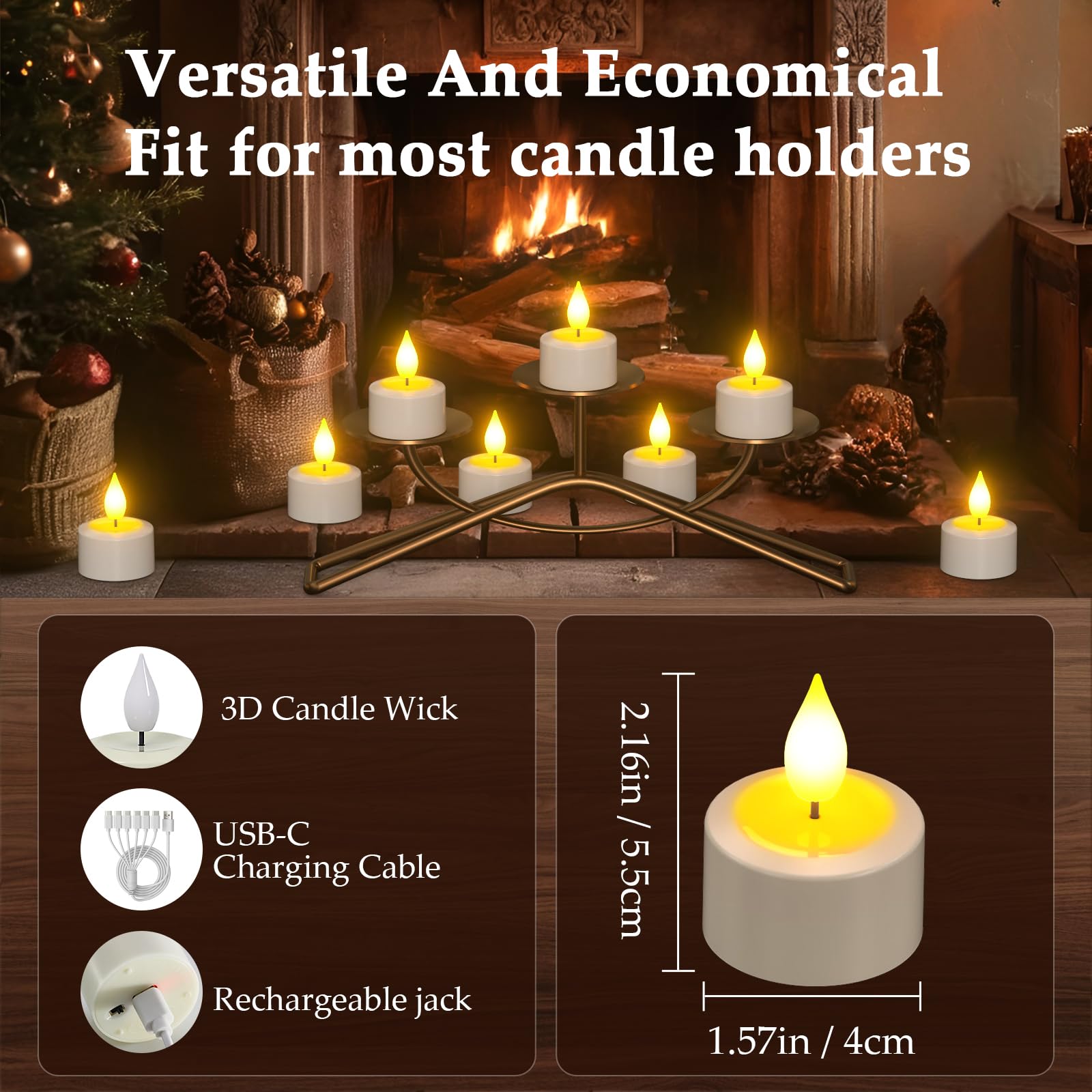 Velas Recargables Yme Blancas con Control Remoto para Decoración del Hogar