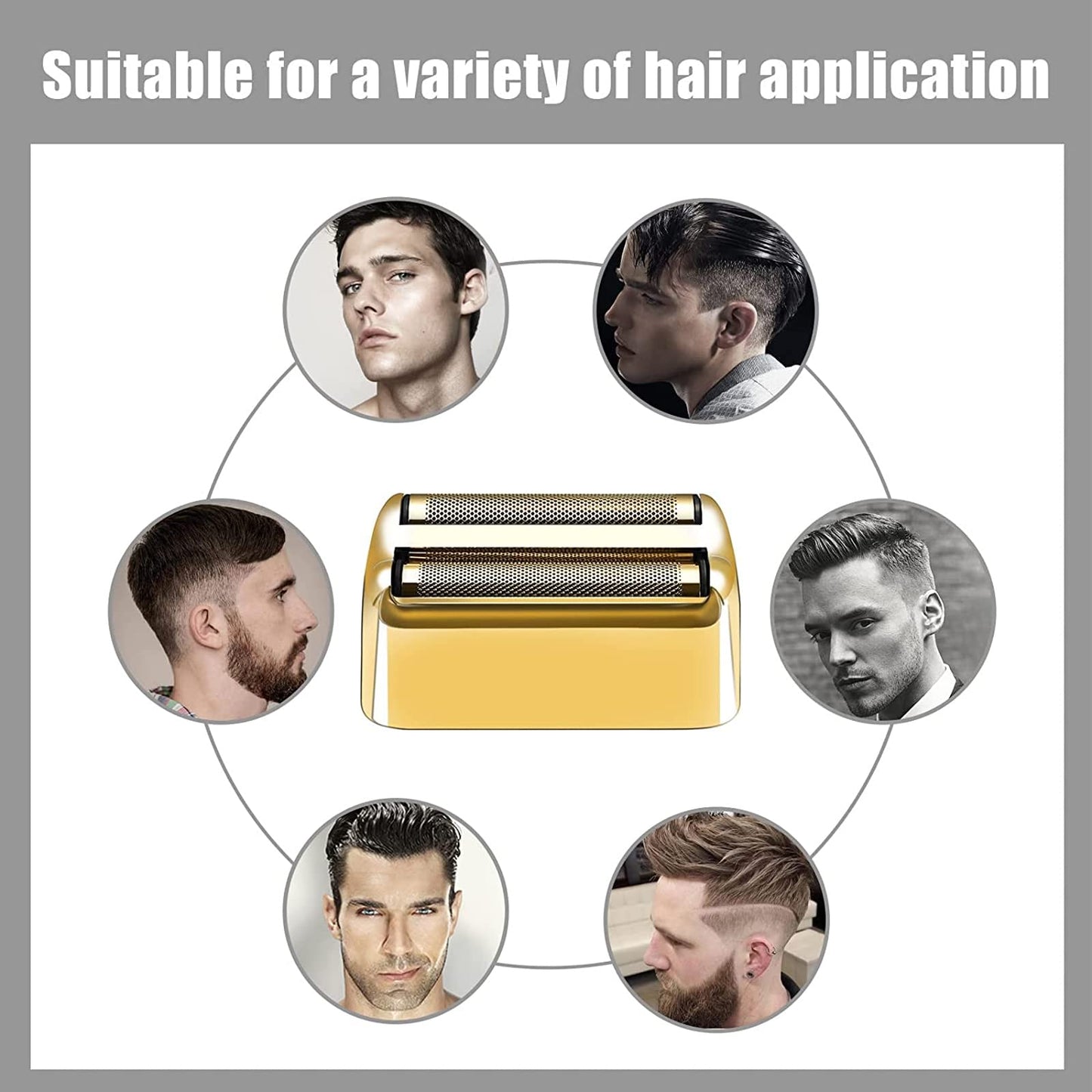 colorski- "Lámina de repuesto y cuchillas para afeitadora compatibles con BaBylissPRO Barberology Double FXFS2 (2 piezas doradas)