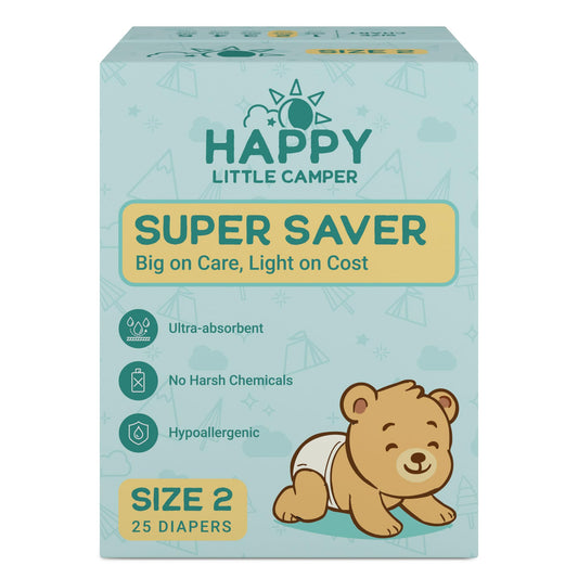 Pañales Desechables Happy Little Camper Ultra Absorbentes Hipoalergénicos para Piel Sensible