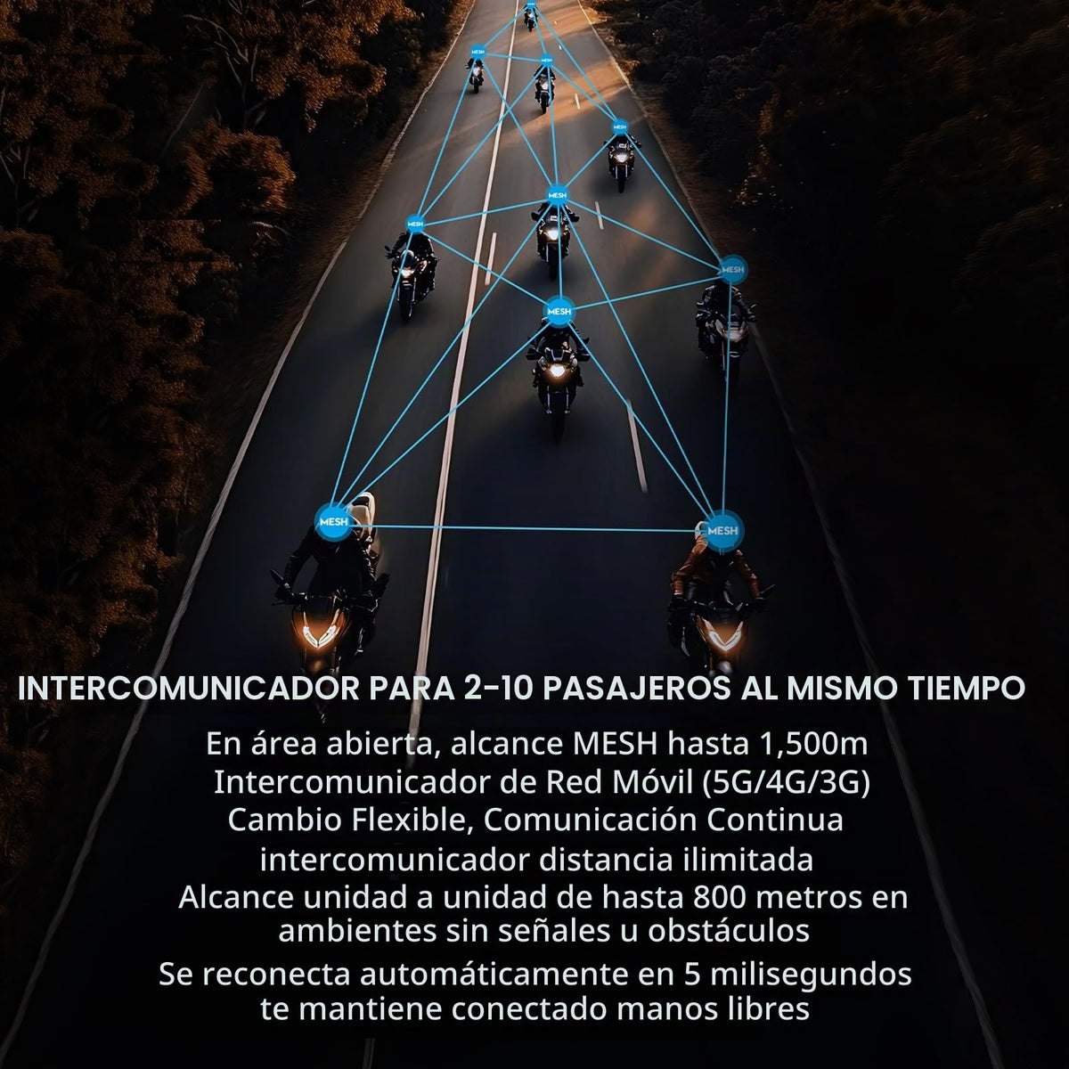 Casco de Motocicleta iSunergy X10 Bluetooth Negro con Intercomunicador y Reducción de Ruido para Hombre