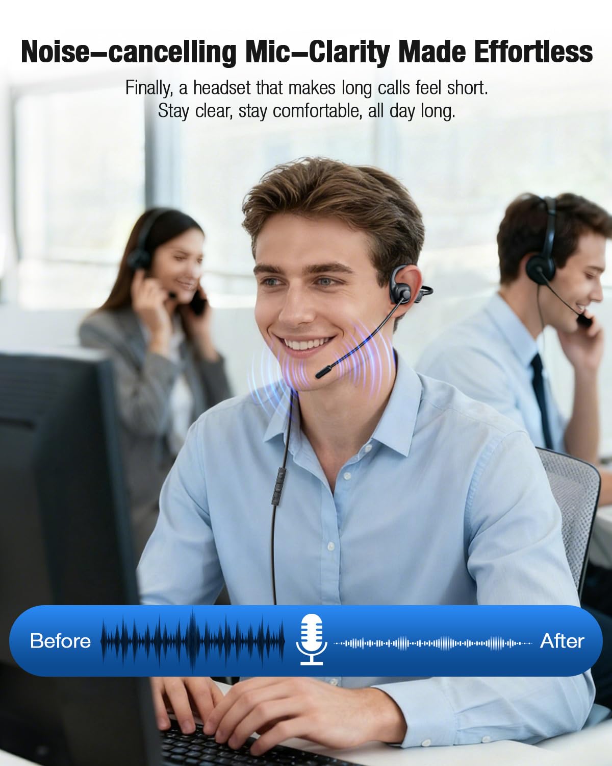 Auriculares Bluetooth QOEKUEY Negro Diseño Deportivo con Micrófono y Sonido Premium