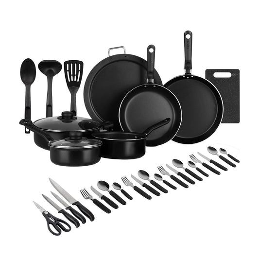 Batería de Cocina Ekco Negro Antiadherente 32 Piezas