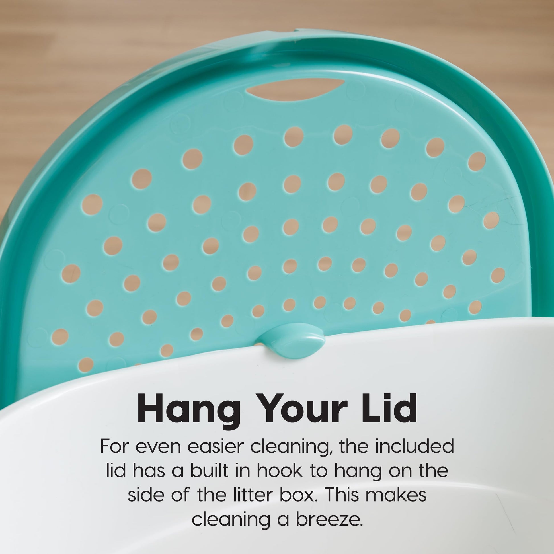 Arenero Ovalado con Entrada Superior IRIS USA Blanco Verde Agua