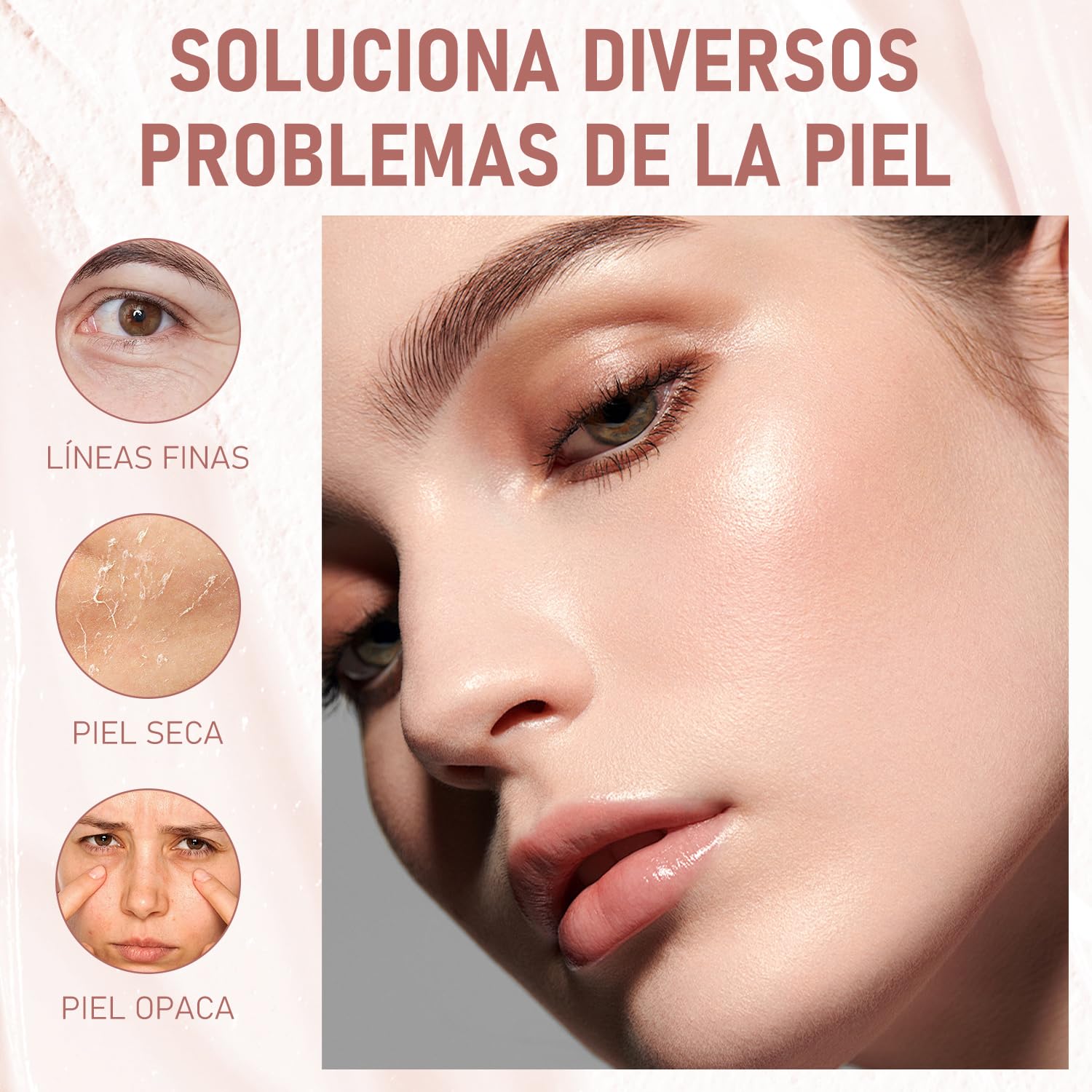 Suero Facial Antienvejecimiento 5 en 1 con Vitamina C y Ácido Hialurónico - Reafirma, Reduce Arrugas y Unifica Tono de Piel