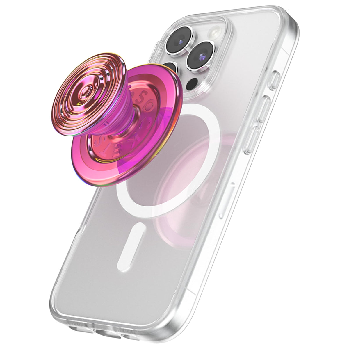 Agarre para Teléfono PopSockets MagSafe absenta Iridiscente Ondulada con Soporte Magnético Seguro y Manos Libres Compatible con Carga Inalámbrica