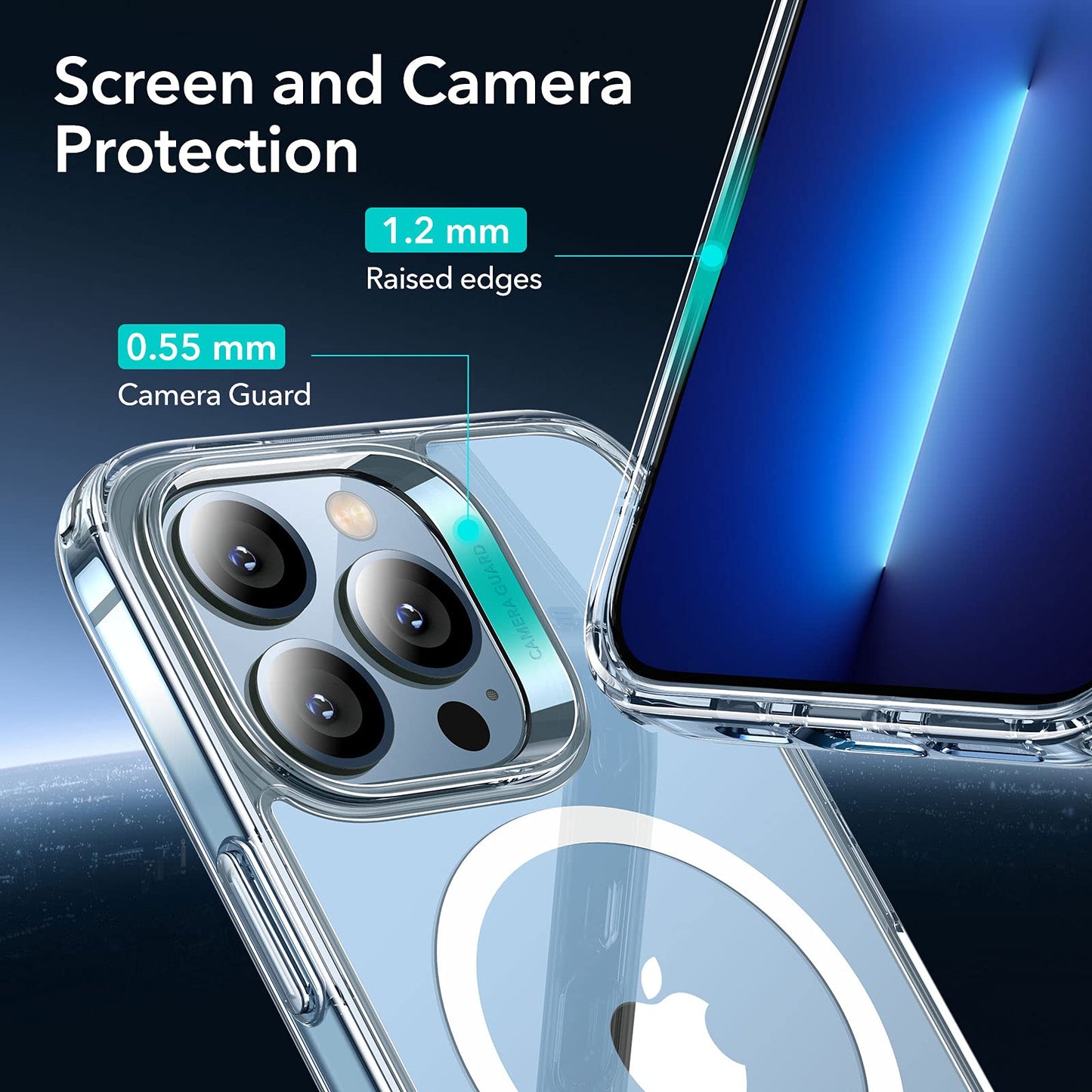 Funda Híbrida ESR Transparente con HaloLock y Protección Reforzada para iPhone 13 Pro MAX