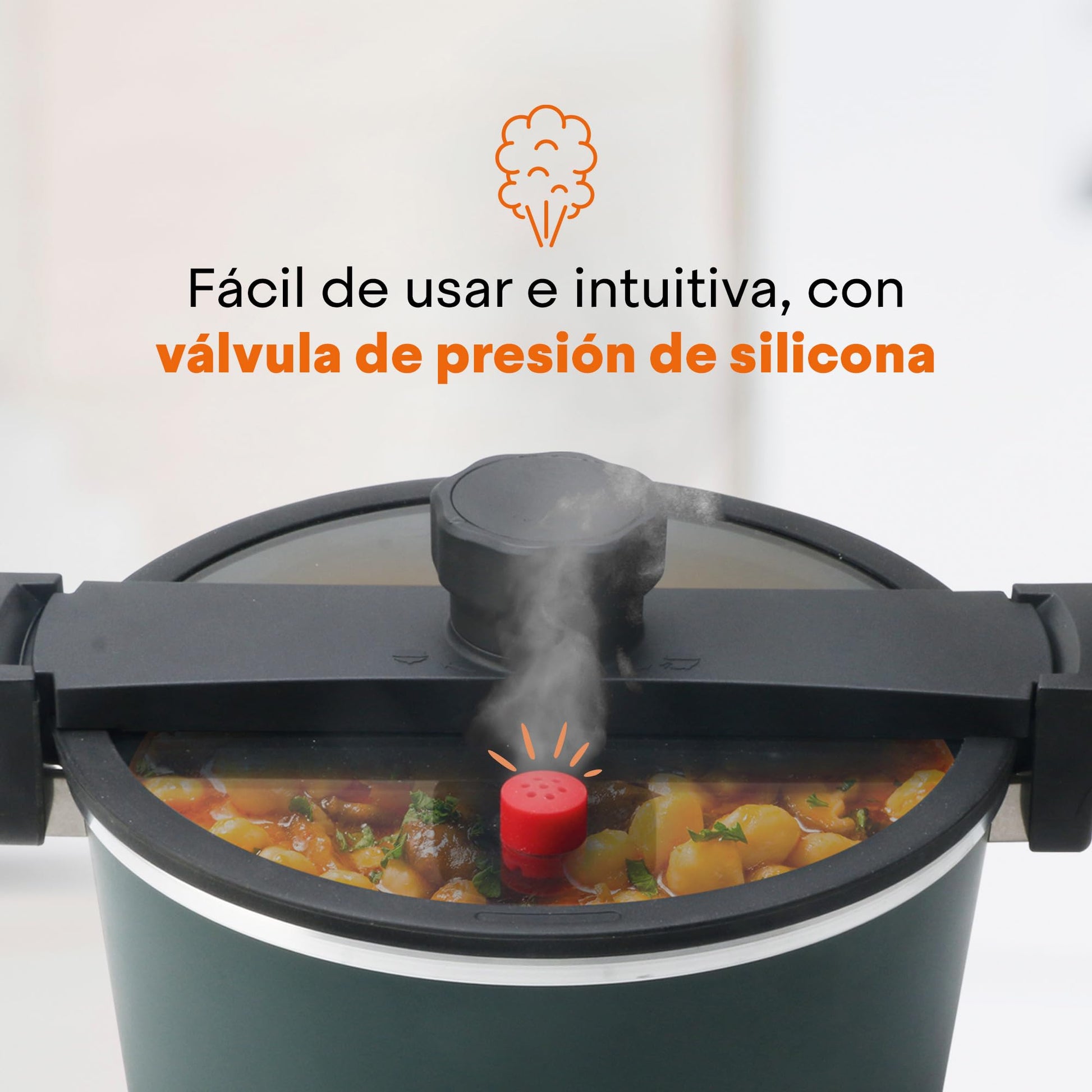 Olla de Presión MasterChef Hukën Express Plus Plata Alta Durabilidad 5L Anti-Adherente