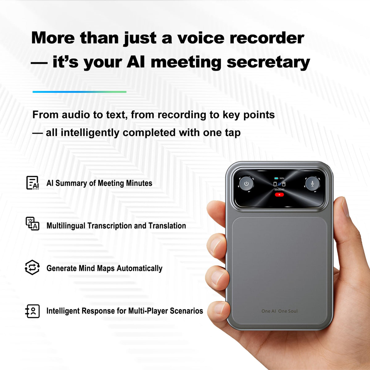 Grabadora de Voz iDoime IA 16 GB micrófono Dual transcripción multilingüe