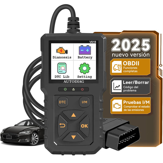 AUTODIAG Escáner OBD2 V619, Escáner automotriz Profesional, Lector de códigos Universal, Diagnóstico de fallas del Motor, Herramienta de diagnóstico para los Coches de protocolo OBD2