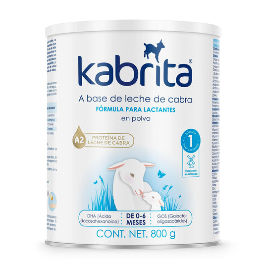 Kabrita Fórmula Infantil de Leche de Cabra de Fácil Digestión para Bebés de 0 a 6 Meses | Con Proteína A2, Prebióticos, DHA, ARA | 1 Lata de 800g