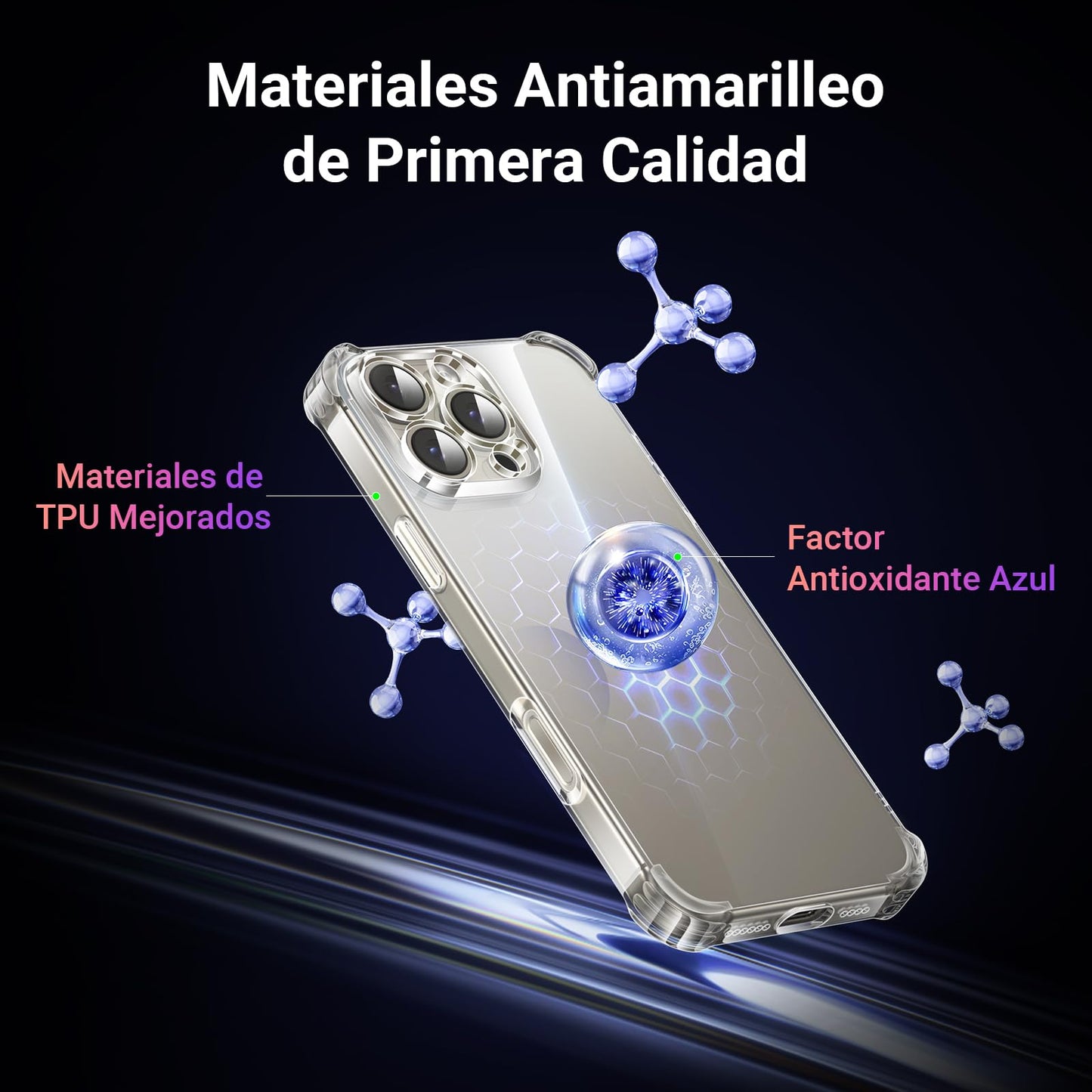 Funda Transparente UGREEN para iPhone 16 Pro MAX con Airbags de Alta Elasticidad y Protección de Lente