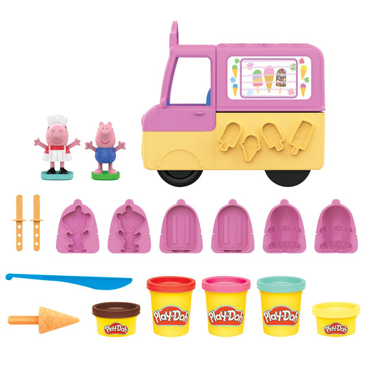 Set de Masas Play Doh Camión de Helados Peppa Pig Figuras y 5 Latas para Niños a Partir de 3 Años
