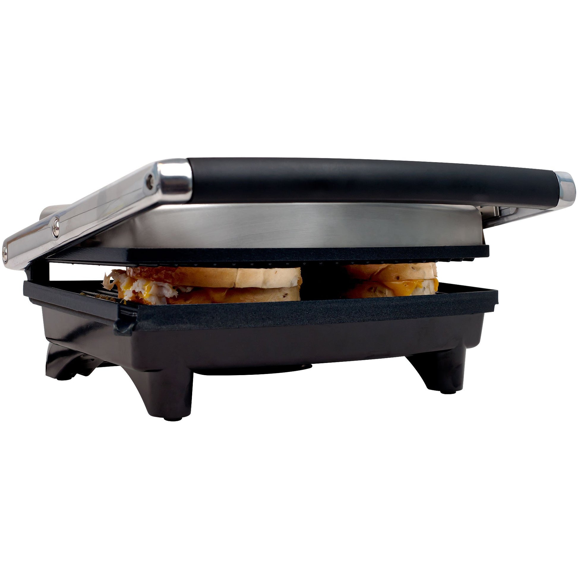Classic Cuisine 985590BYL Panini Press Grill and Gourmet Sandwich Maker for Healthy Cooking, 30,5 x 25,4 cm, color negro