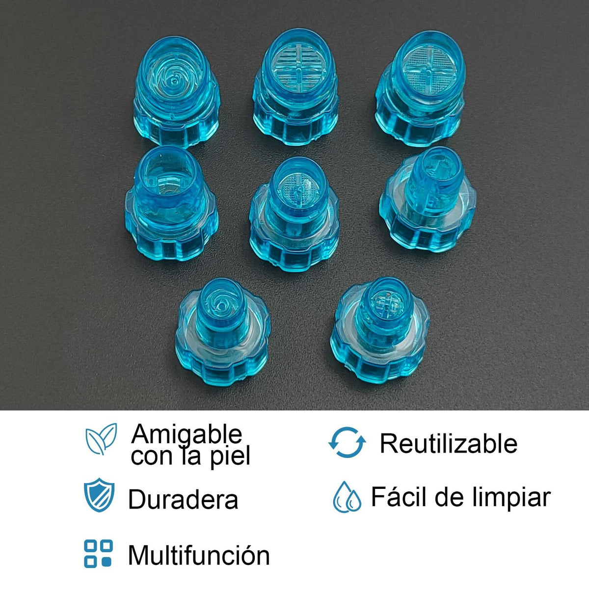 Facial Care Face Cleaning Tool Skin Beauty Set Hydro Dermabrasion Water Peeling 8pcs Elitzia ETAF133T (azul)