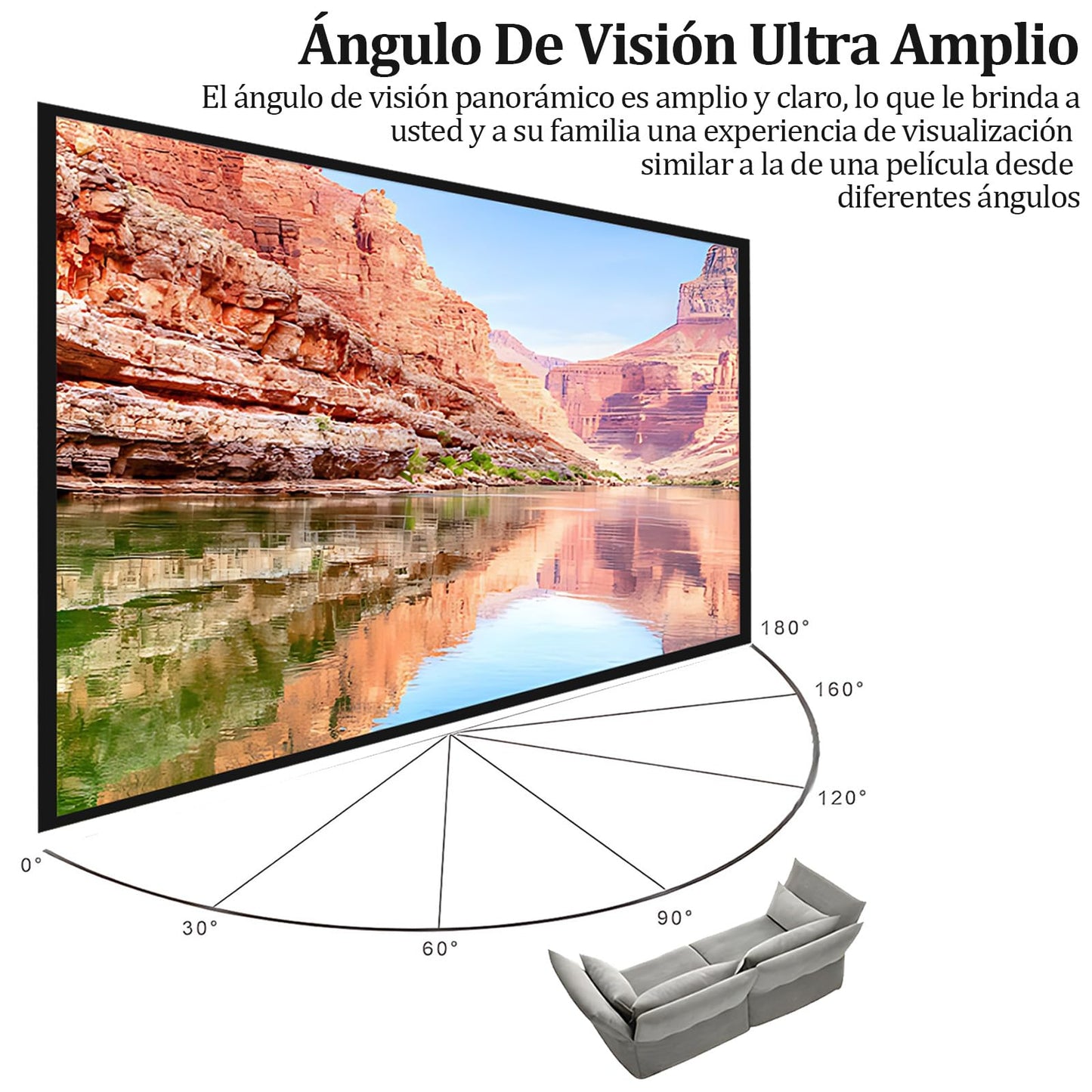 OPKOJIHY Pantalla para Proyector de 100 Pulgadas,16:9 Pantalla De Proyección HD Resistente a Las Arrugas,Visualización de Proyección Portátil con 8 Ganchos,Pantalla de película,para Camping,Oficina